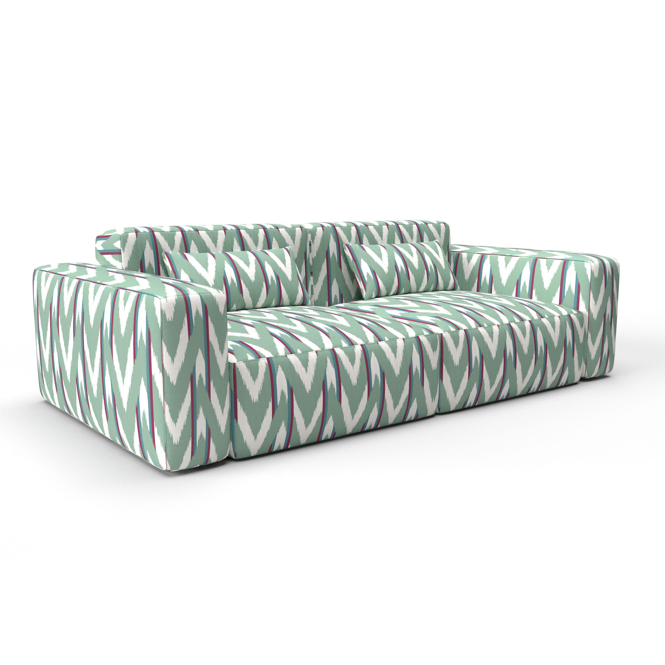 Sofa cala pi agua burdeos gaston y daniela telas ikat tapizado decoracion casa