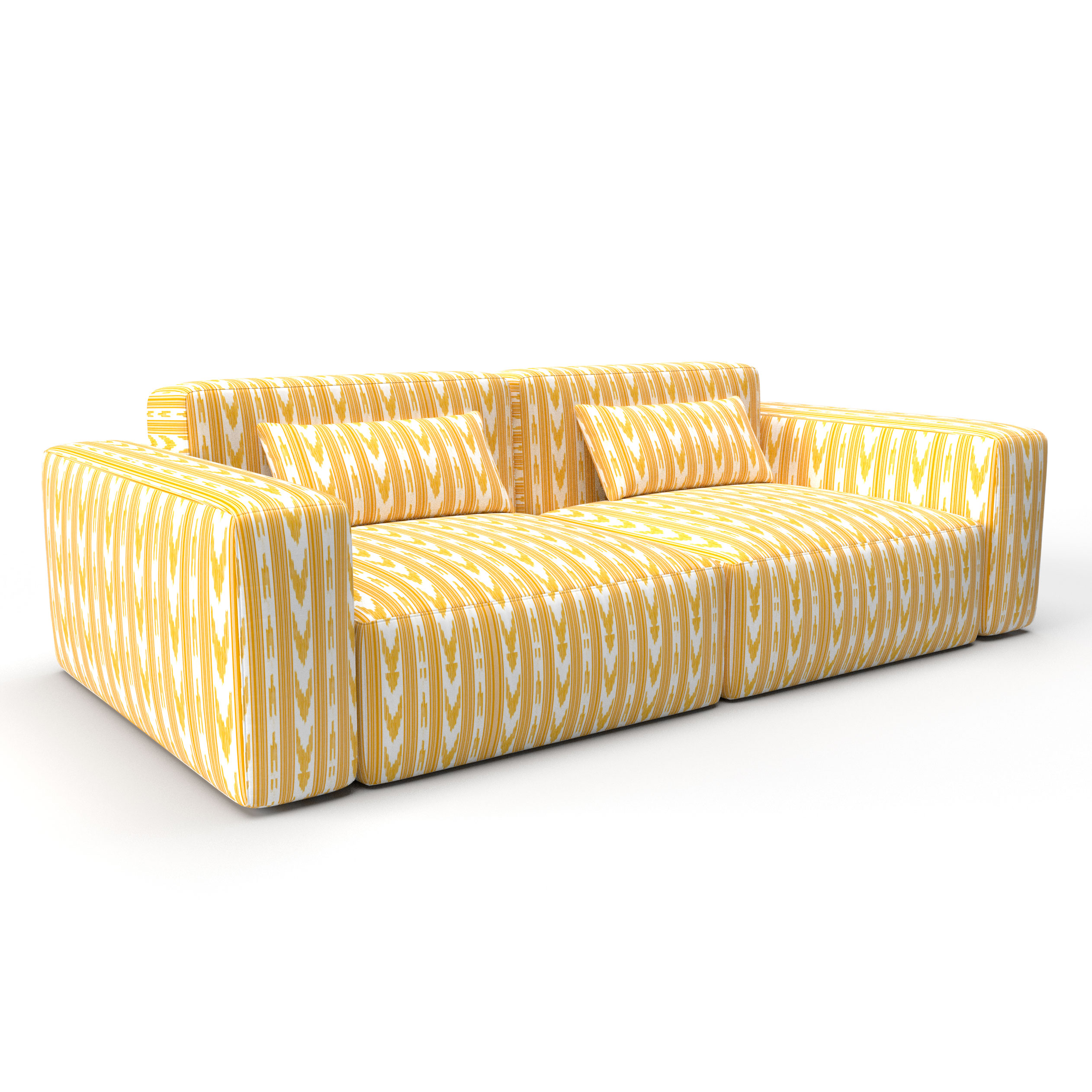 Sofa cala pi ocre gaston y daniela telas ikat tapizado decoracion casa
