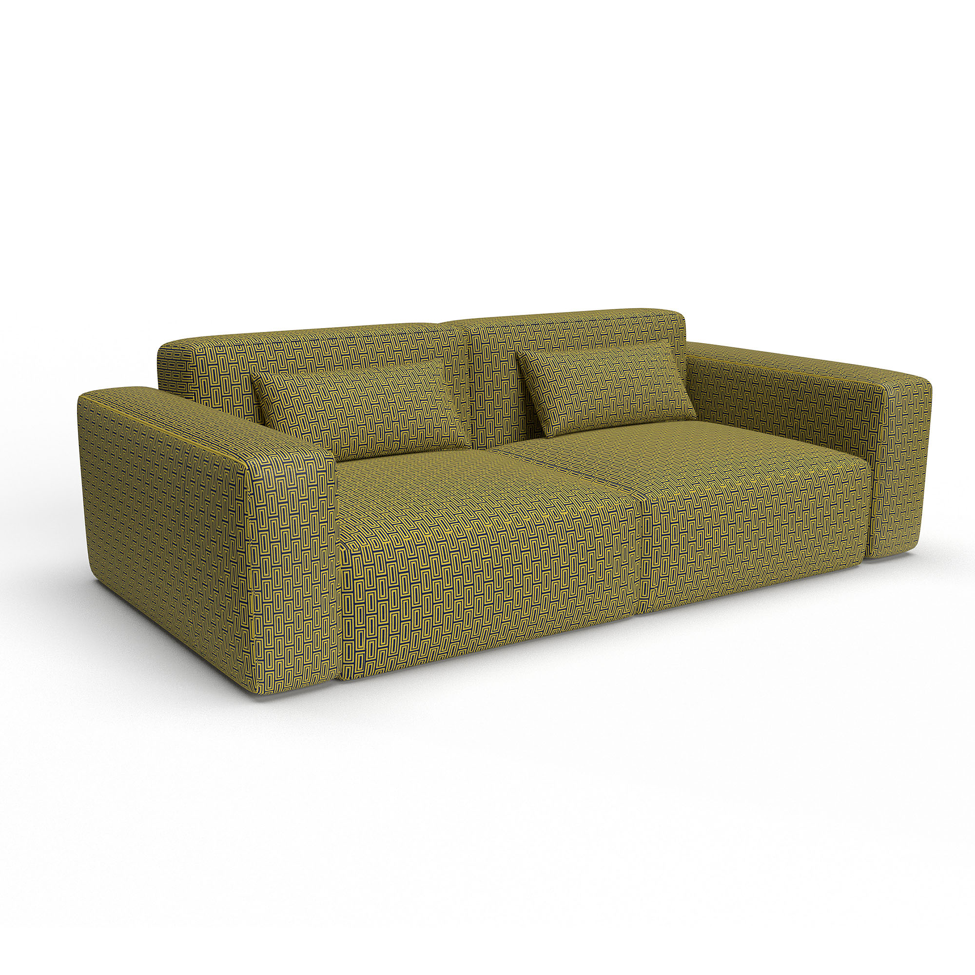 Sofa caleb amarillo gaston y daniela lorenzo castillo telas geometrico tapizado decoracion casa