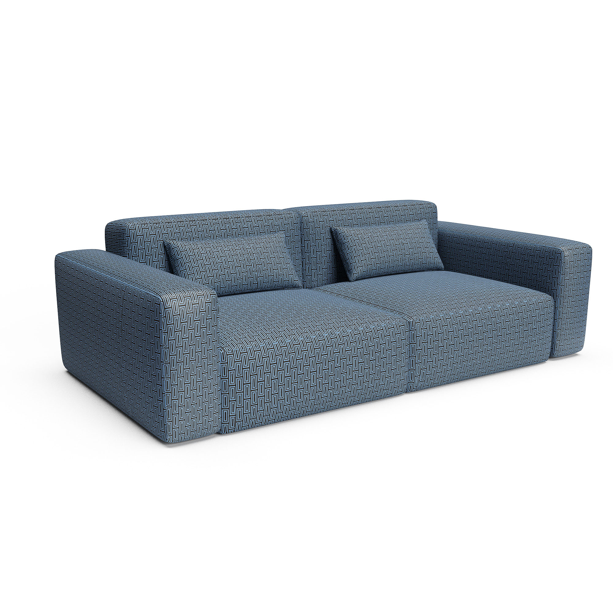 Sofa caleb azul gaston y daniela lorenzo castillo telas geometrico tapizado decoracion casa