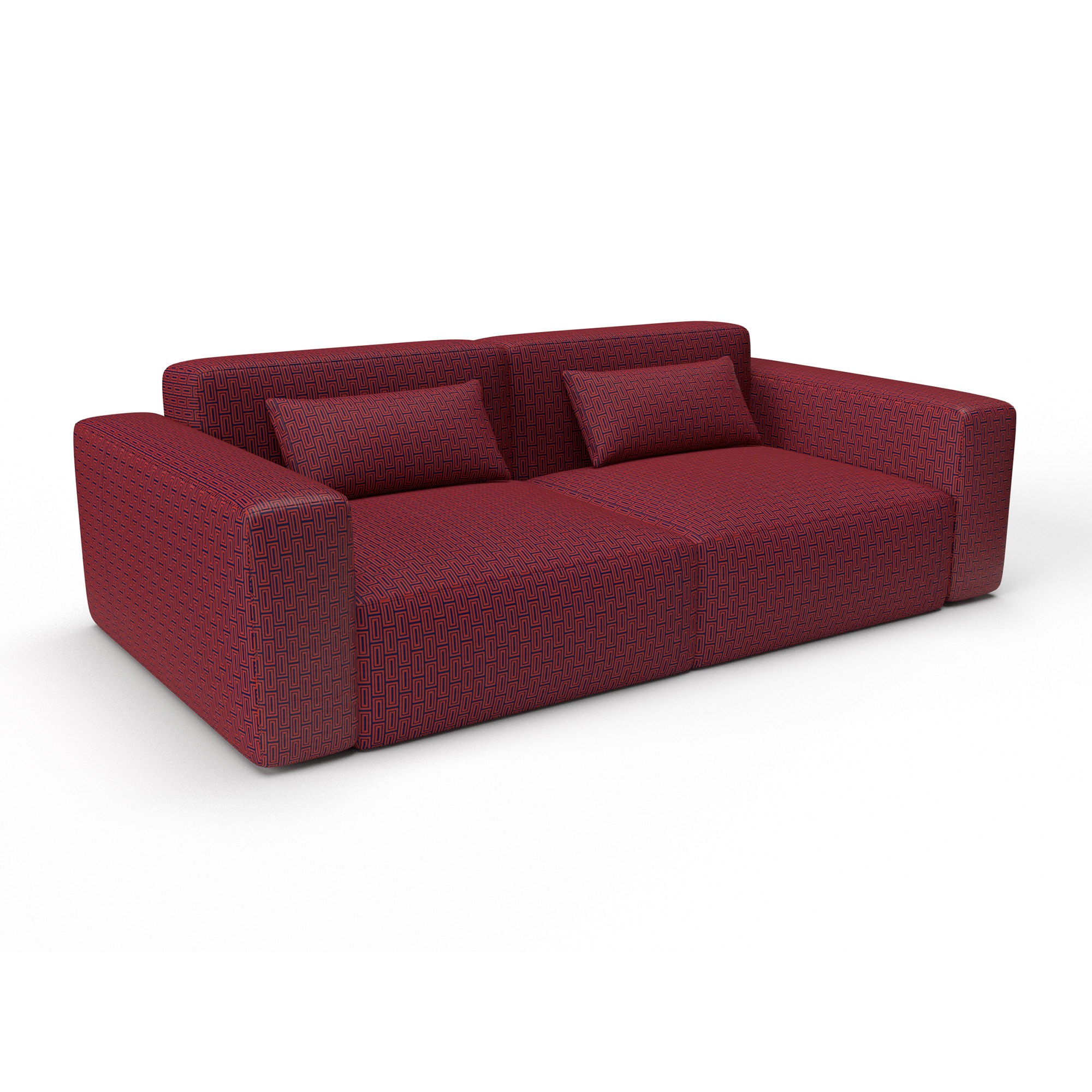 Sofa caleb rojo navy gaston y daniela lorenzo castillo telas geometrico tapizado decoracion casa