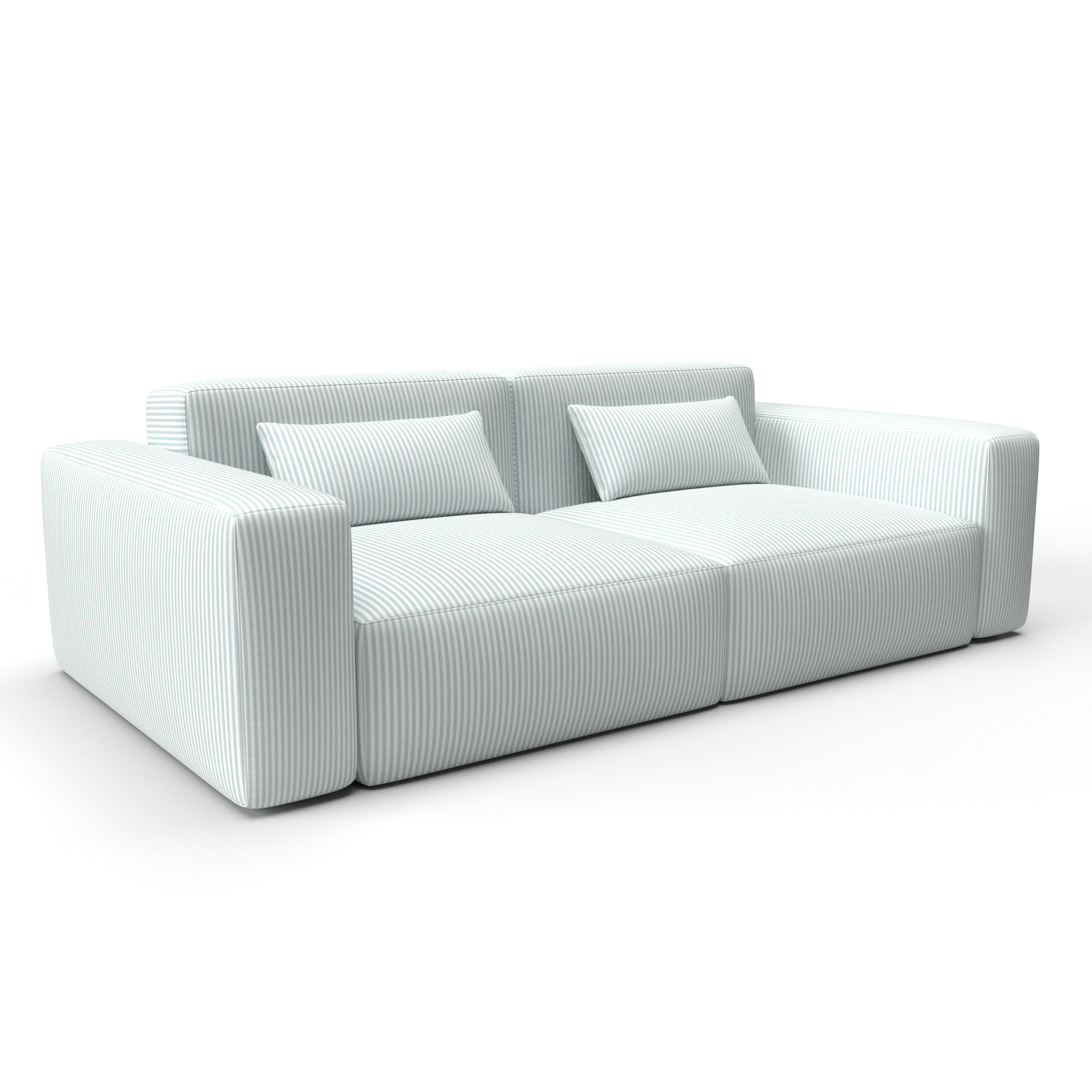 Sofa calobra azul claro gaston y daniela telas rayas tapizado decoracion casa