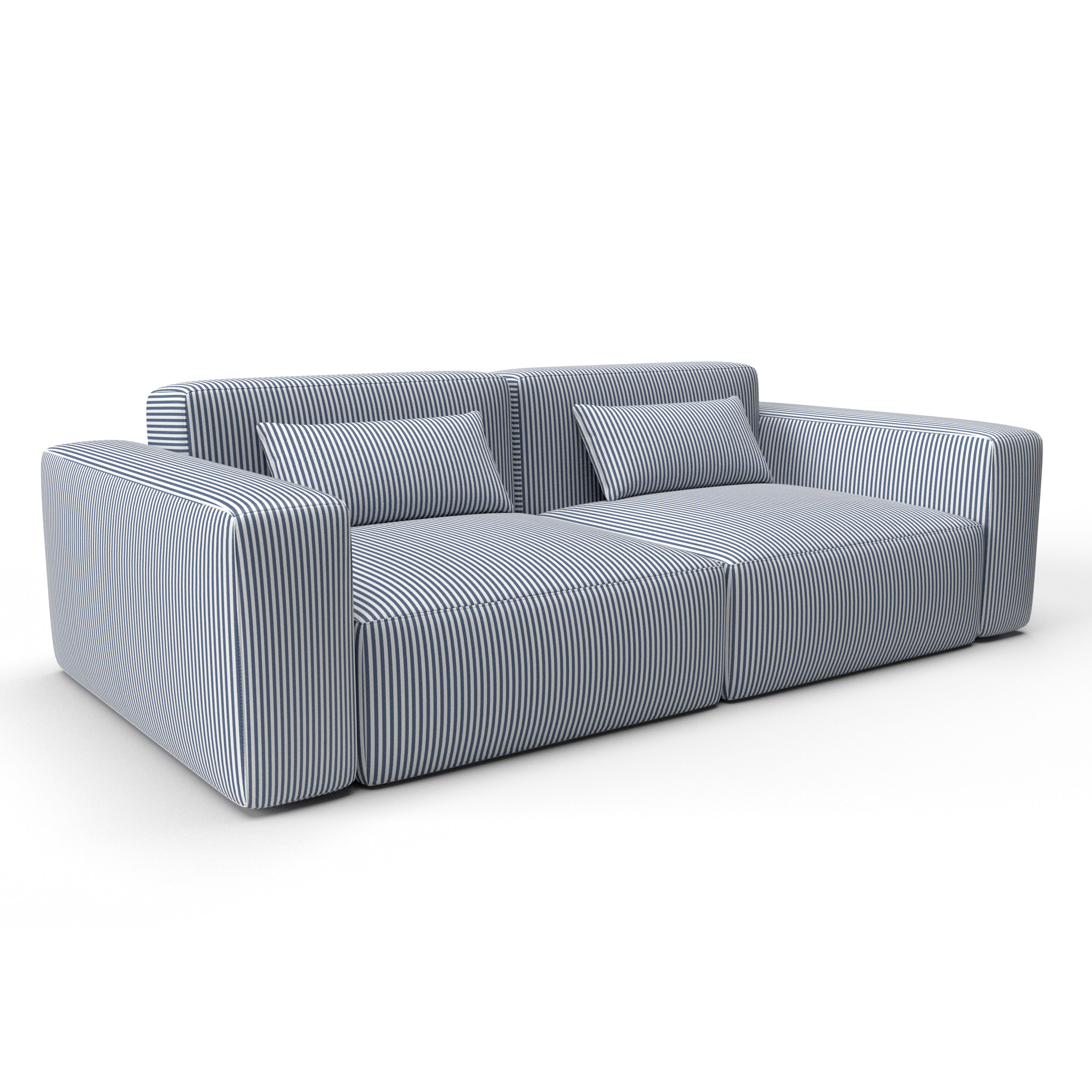 Sofa calobra azul oscuro gaston y daniela telas rayas tapizado decoracion casa