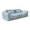 Sofa carlota azul gaston y daniela lorenzo castillo telas floral tapizado decoracion casa