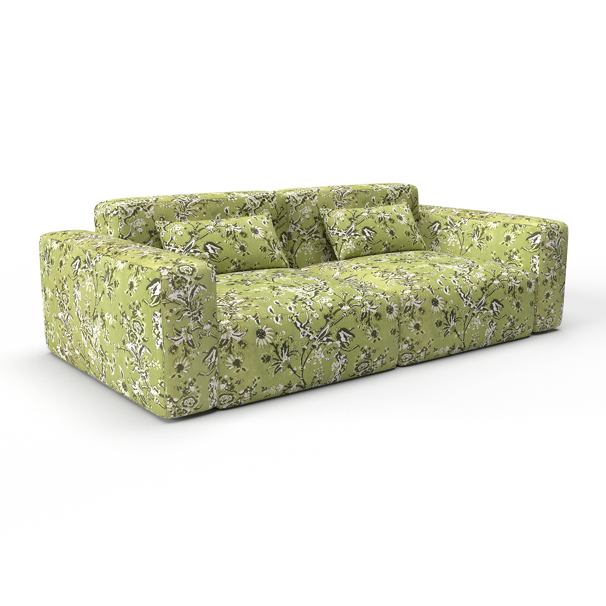 Sofa carlota verde gaston y daniela lorenzo castillo telas floral tapizado decoracion casa