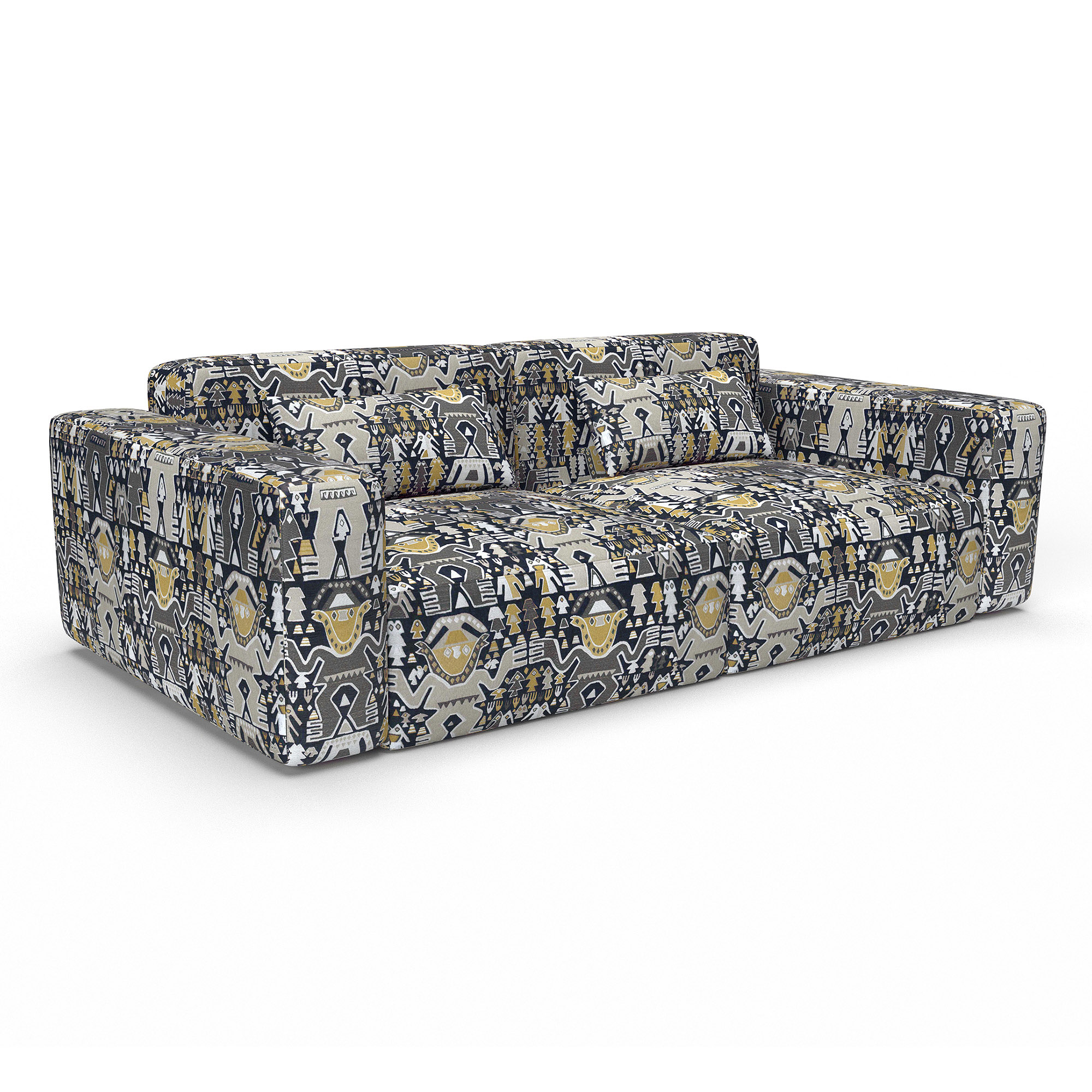 Sofa colosos azul gaston y daniela telas etnico tapizado decoracion casa