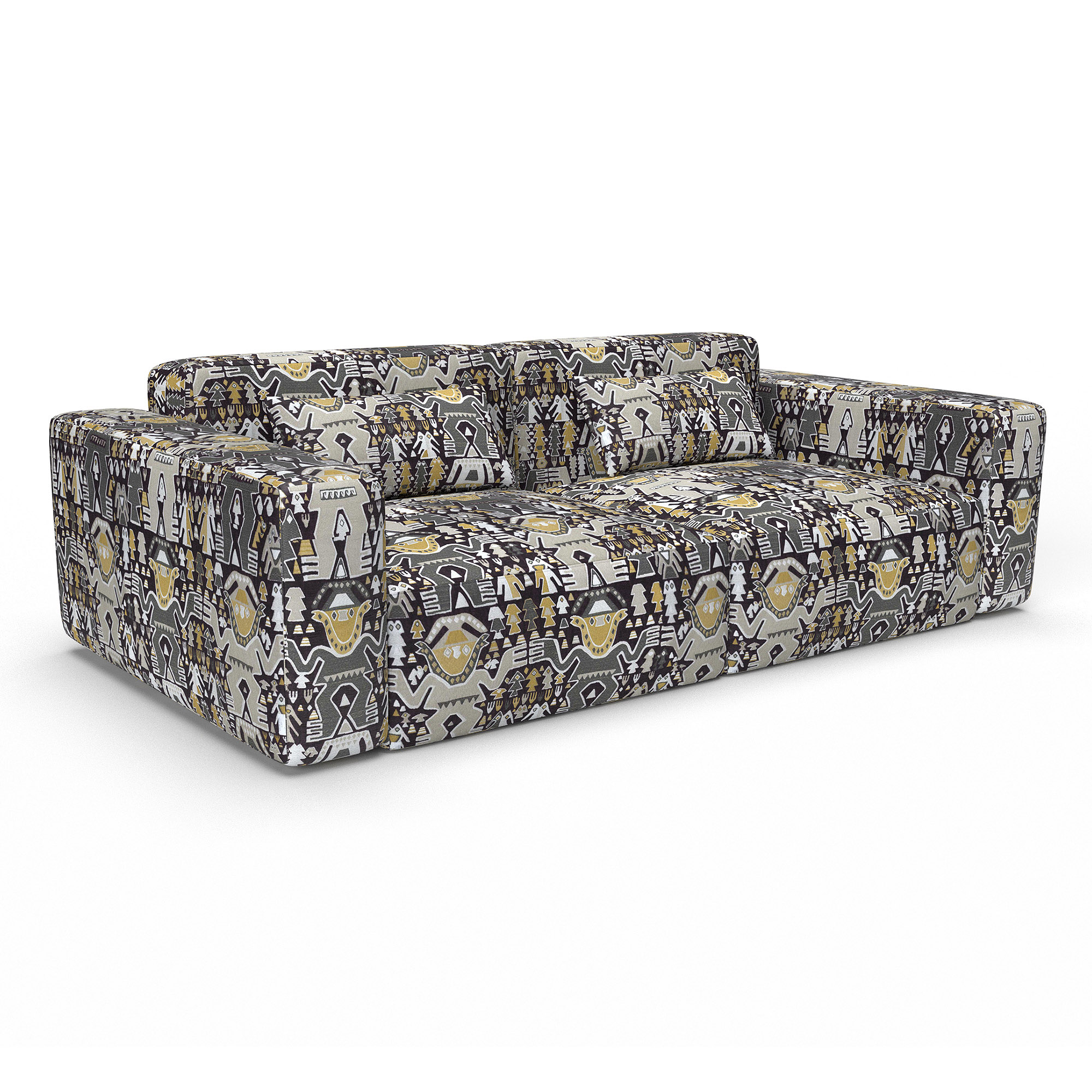 Sofa colosos marron gaston y daniela telas etnico tapizado decoracion casa