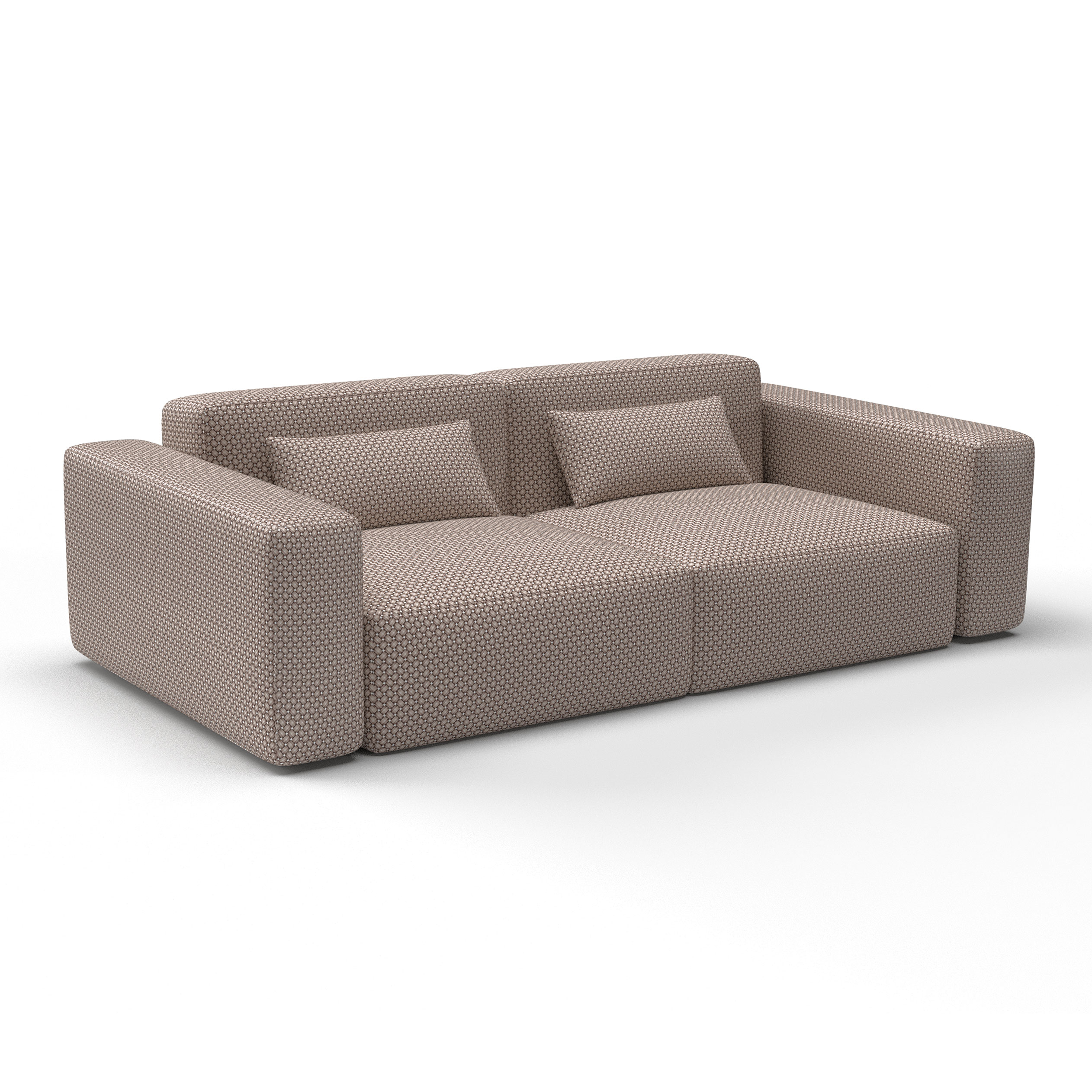 Sofa cooper chocolate gaston y daniela lorenzo castillo telas geometrico tapizado decoracion casa