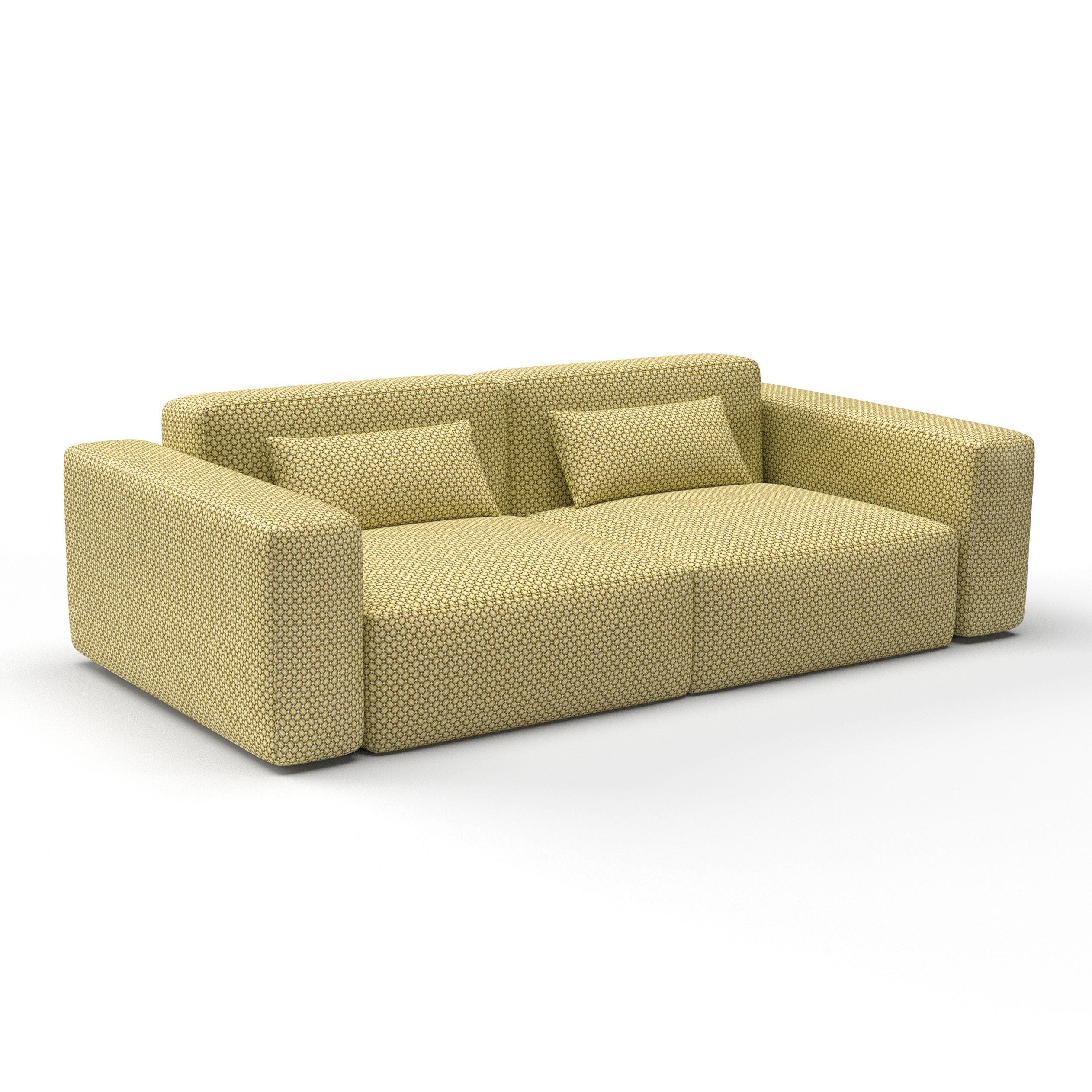 Sofa cooper paja gaston y daniela lorezno castillo telas geometrico tapizado decoracion casa