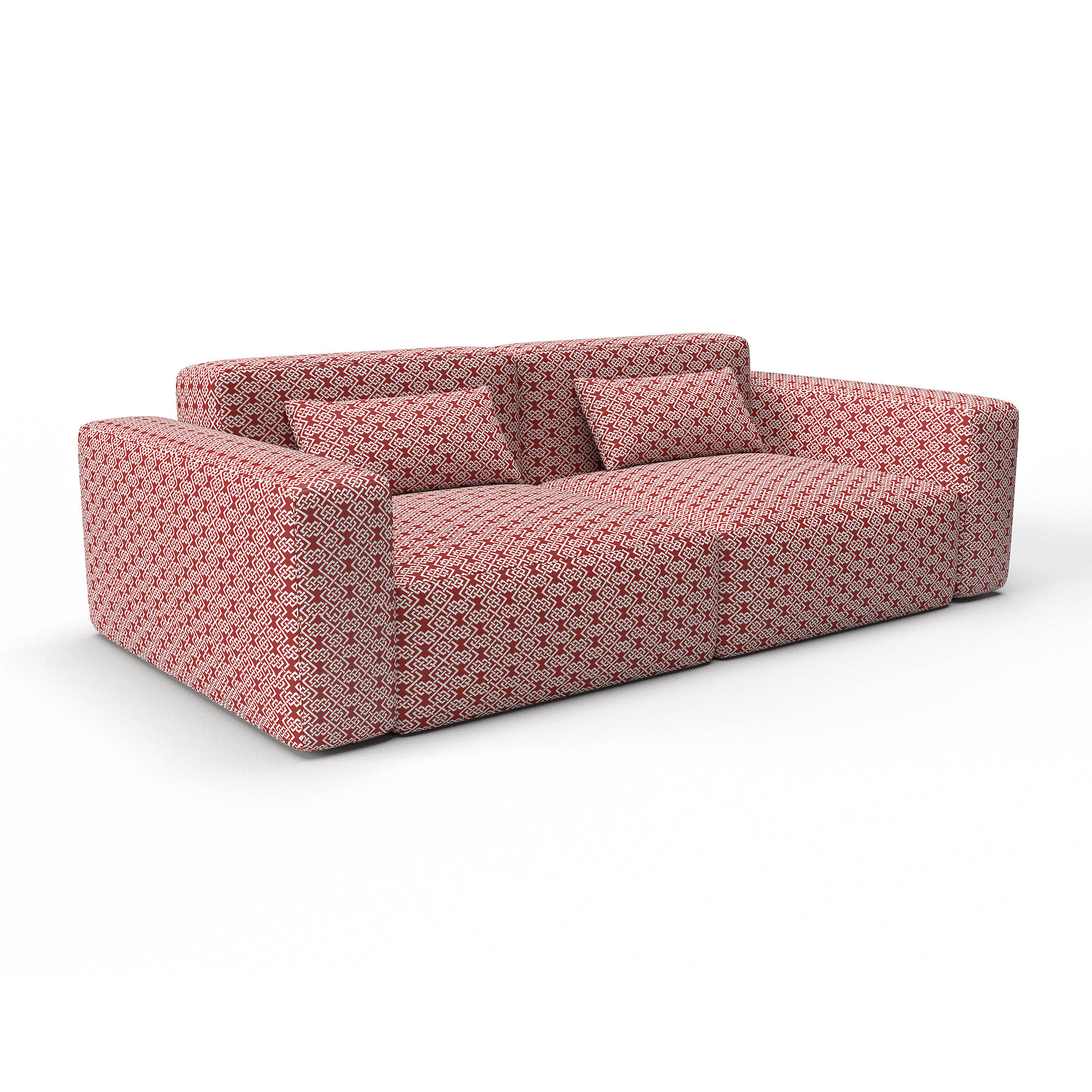 Sofa ephraim rojo gaston y daniela lorenzo castillo telas geometrico tapizado decoracion casa