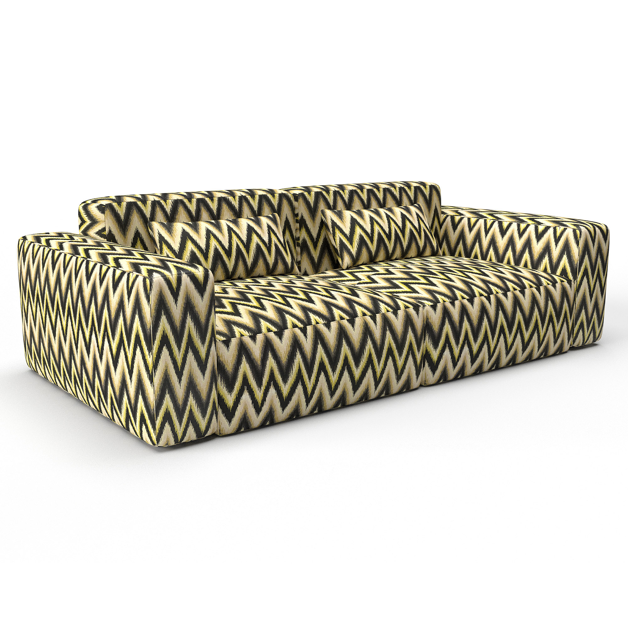Sofa gedeon amarillo gaston y daniela lorenzo castillo telas geometrico tapizado decoracion casa