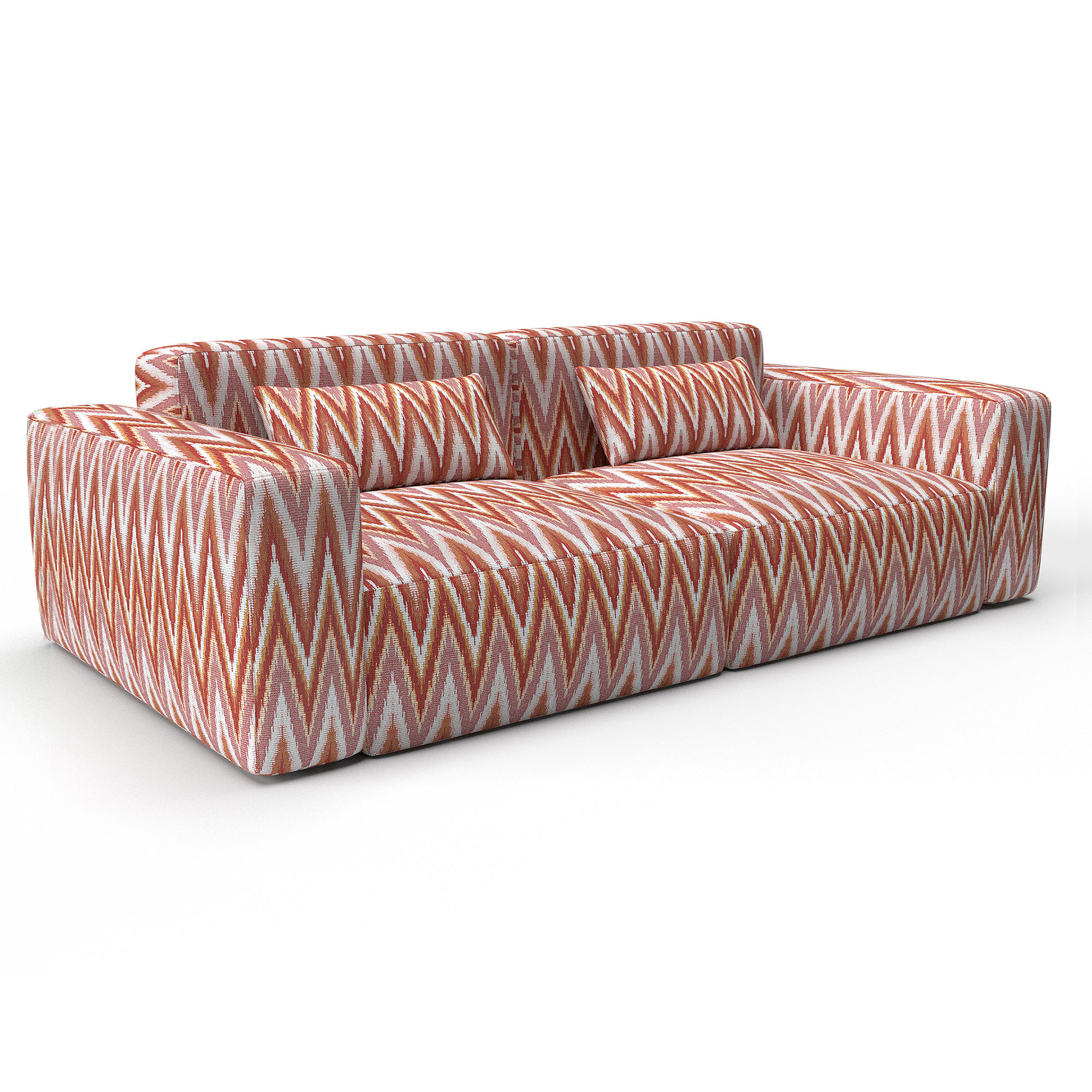 Sofa gedeon naranja gaston y daniela lorenzo castillo telas geometrico tapizado decoracion casa