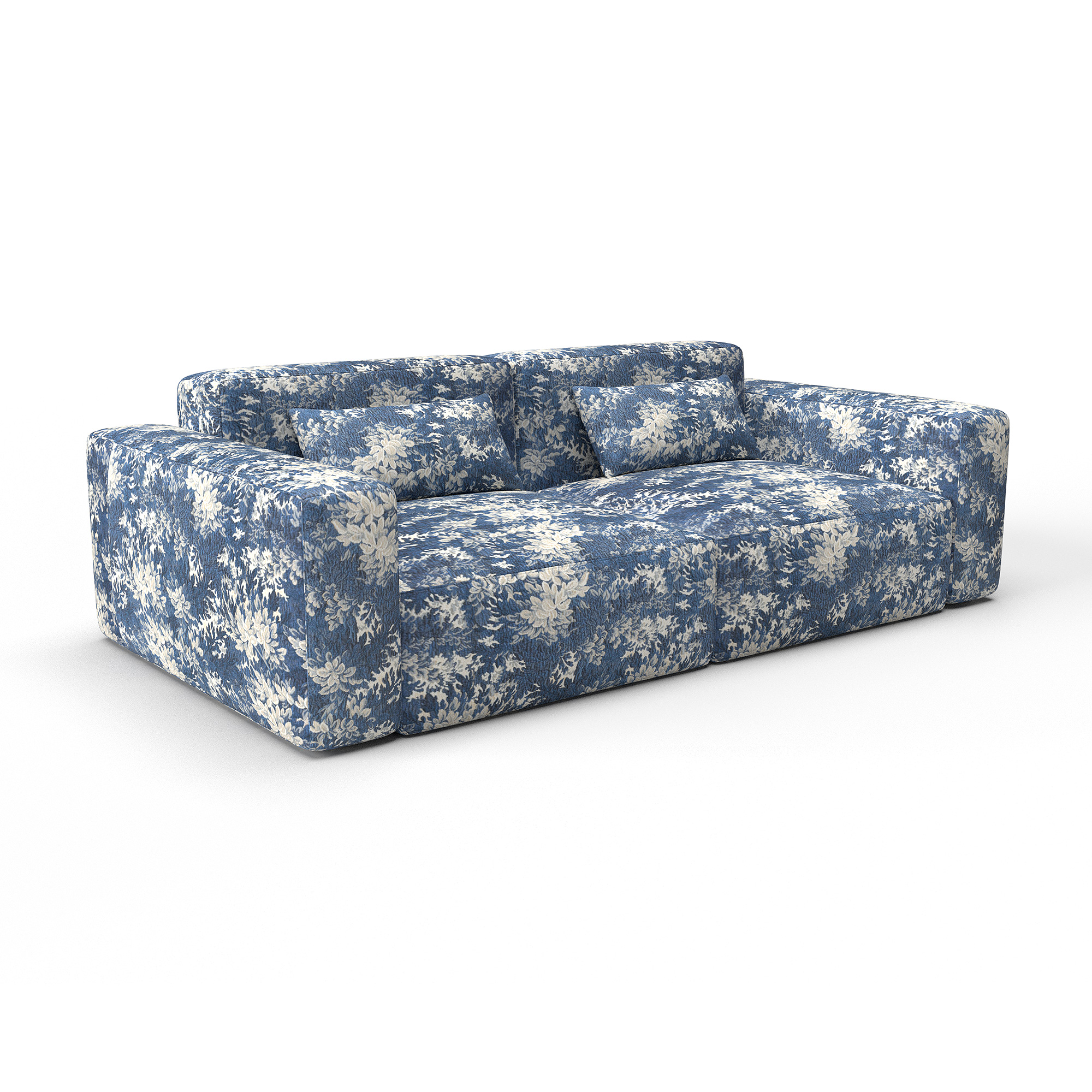 Sofa jon azul gaston y daniela lorenzo castillo telas botanico tapizado decoracion casa