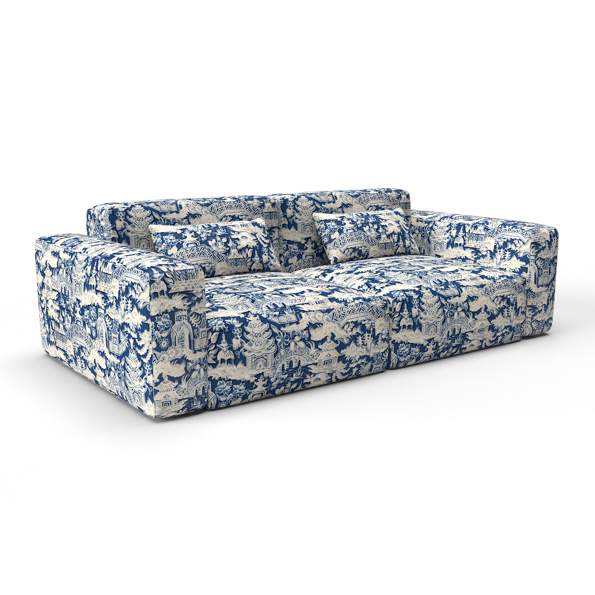 Sofa marta azul gaston y daniela lorenzo castillo telas oriental tapizado decoracion casa