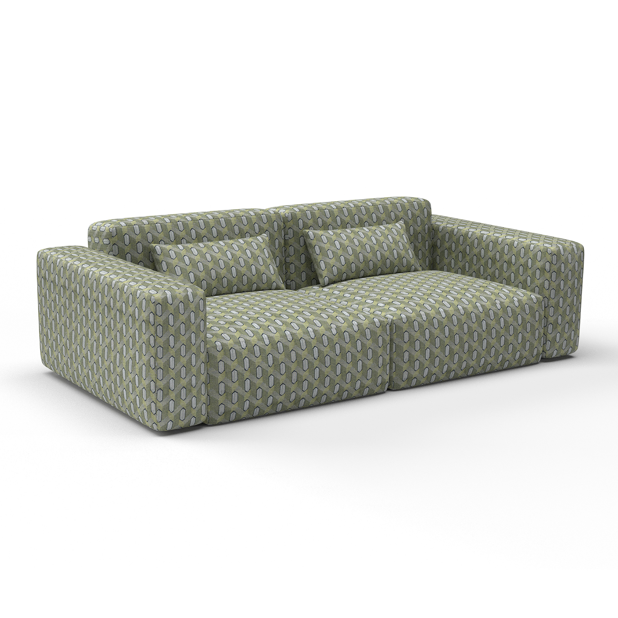 Sofa maya verde gaston y daniela telas geometrico tapizado decoracion casa