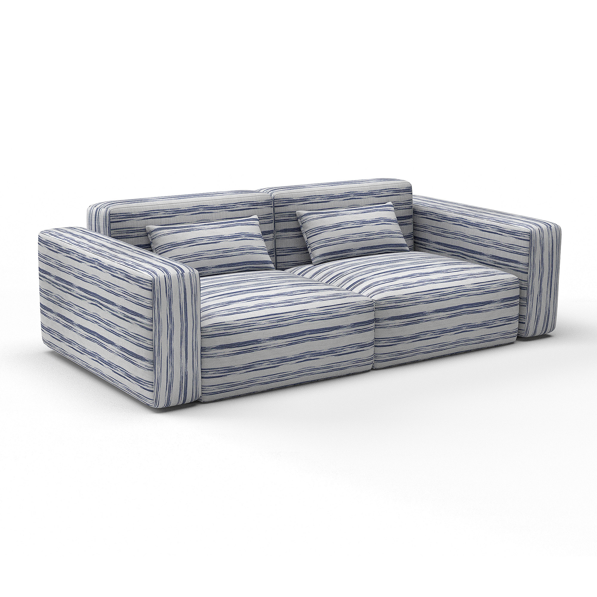 Sofa moctezuma azul claro gaston y daniela telas rayas tapizado decoracion casa