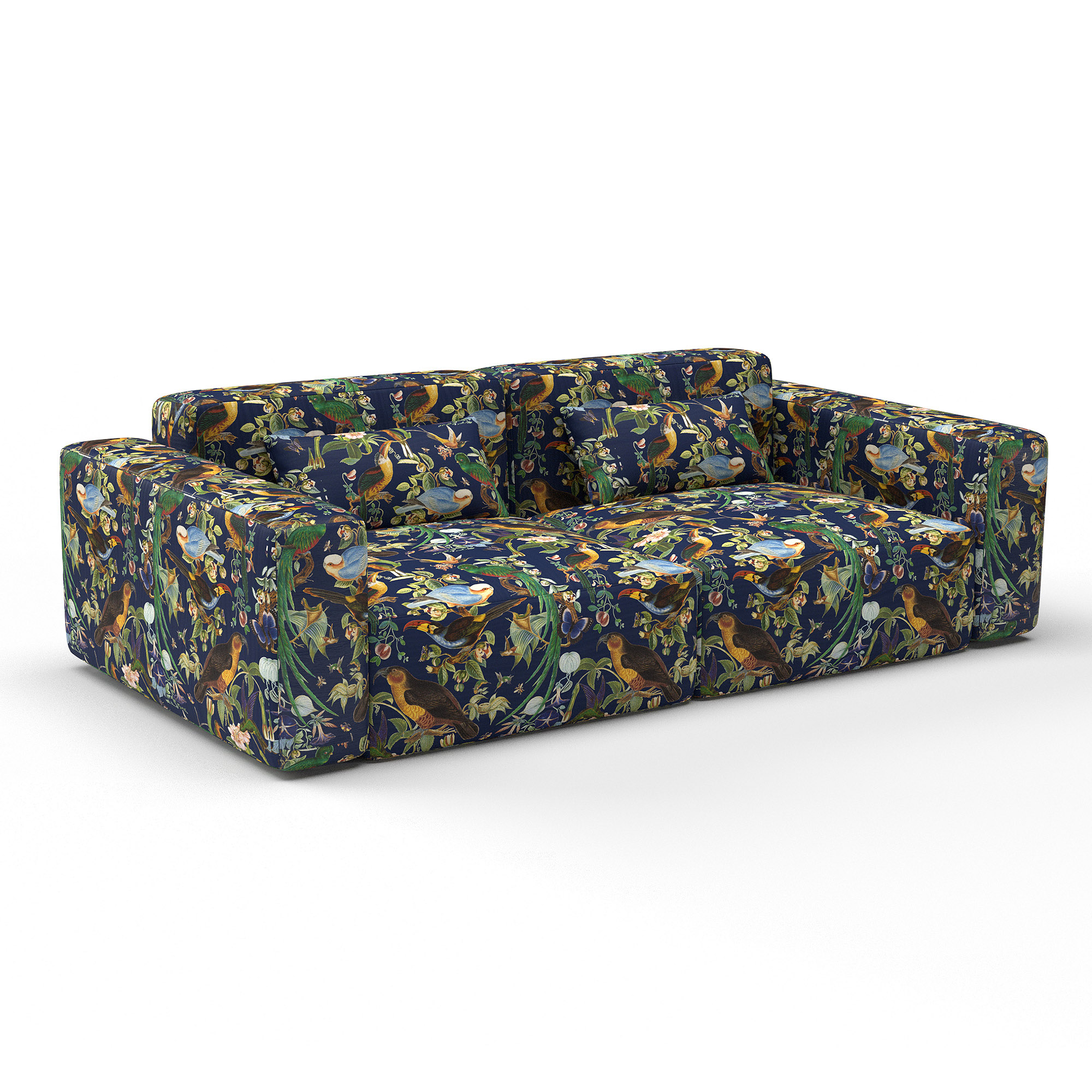 Sofa oaxaca azul gaston y daniela telas botanico tapizado decoracion casa