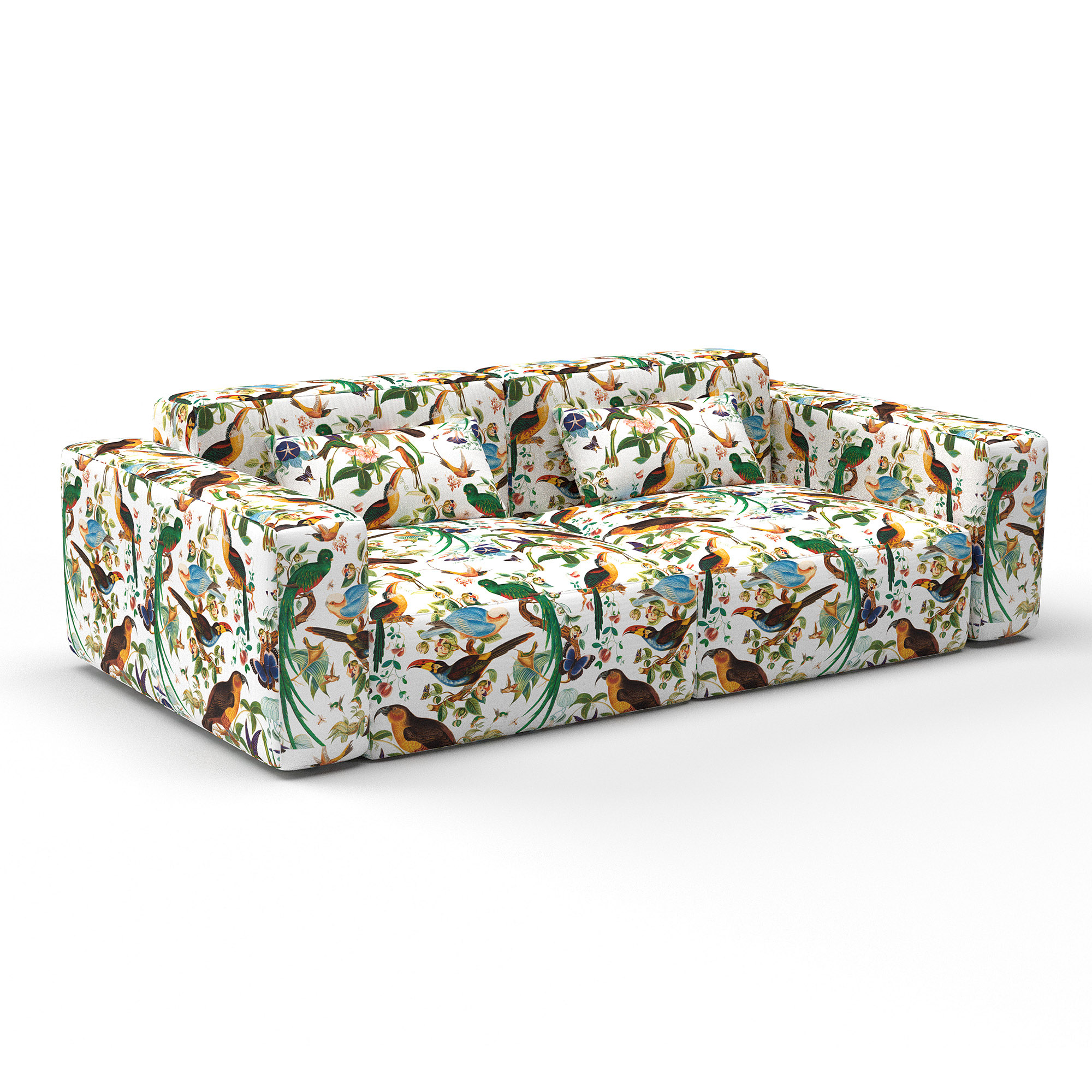 Sofa oaxaca blanco gaston y daniela telas botanico tapizado decoracion casa