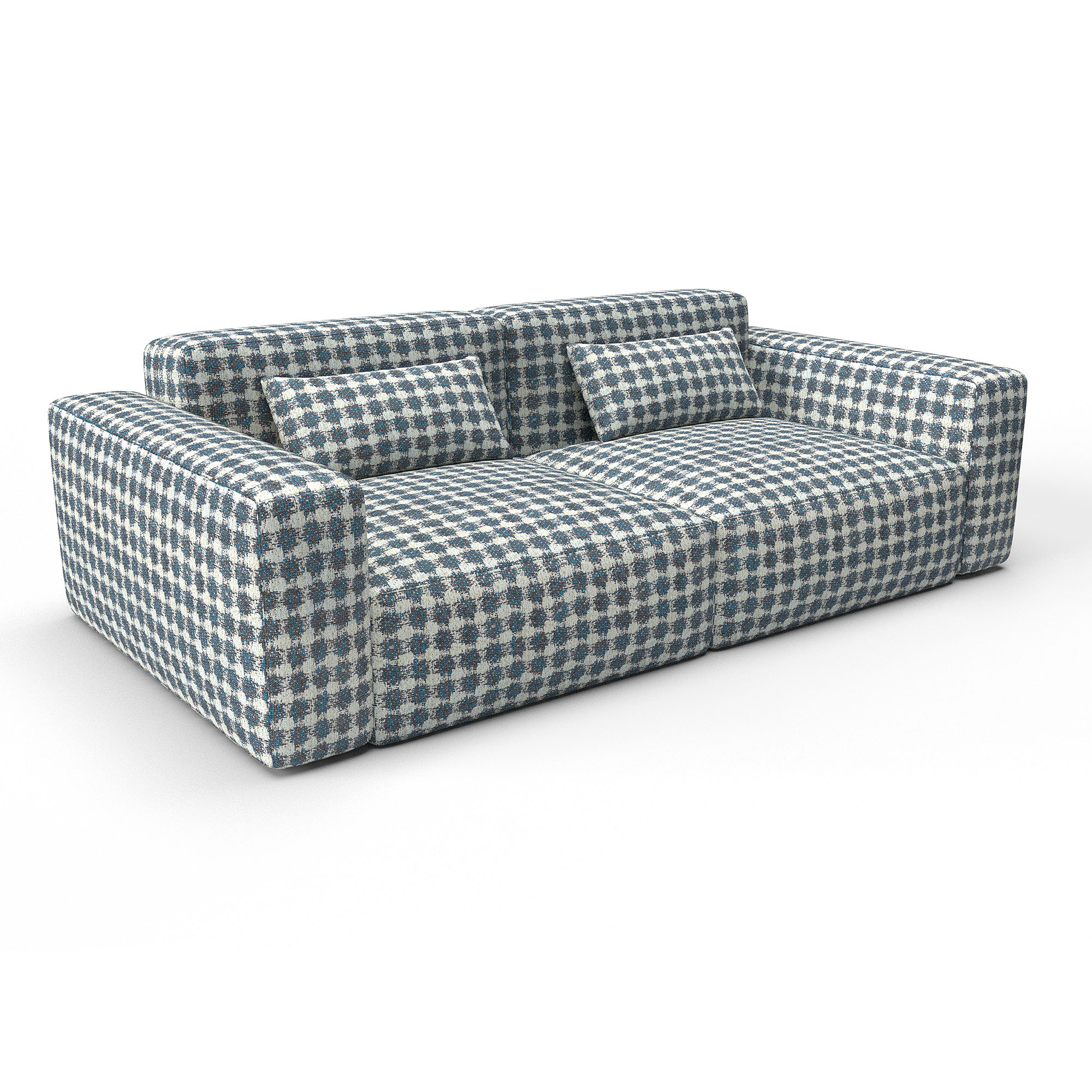 Sofa pedraza azul gaston y daniela lorenzo castillo telas geometrico tapizado decoracion casa