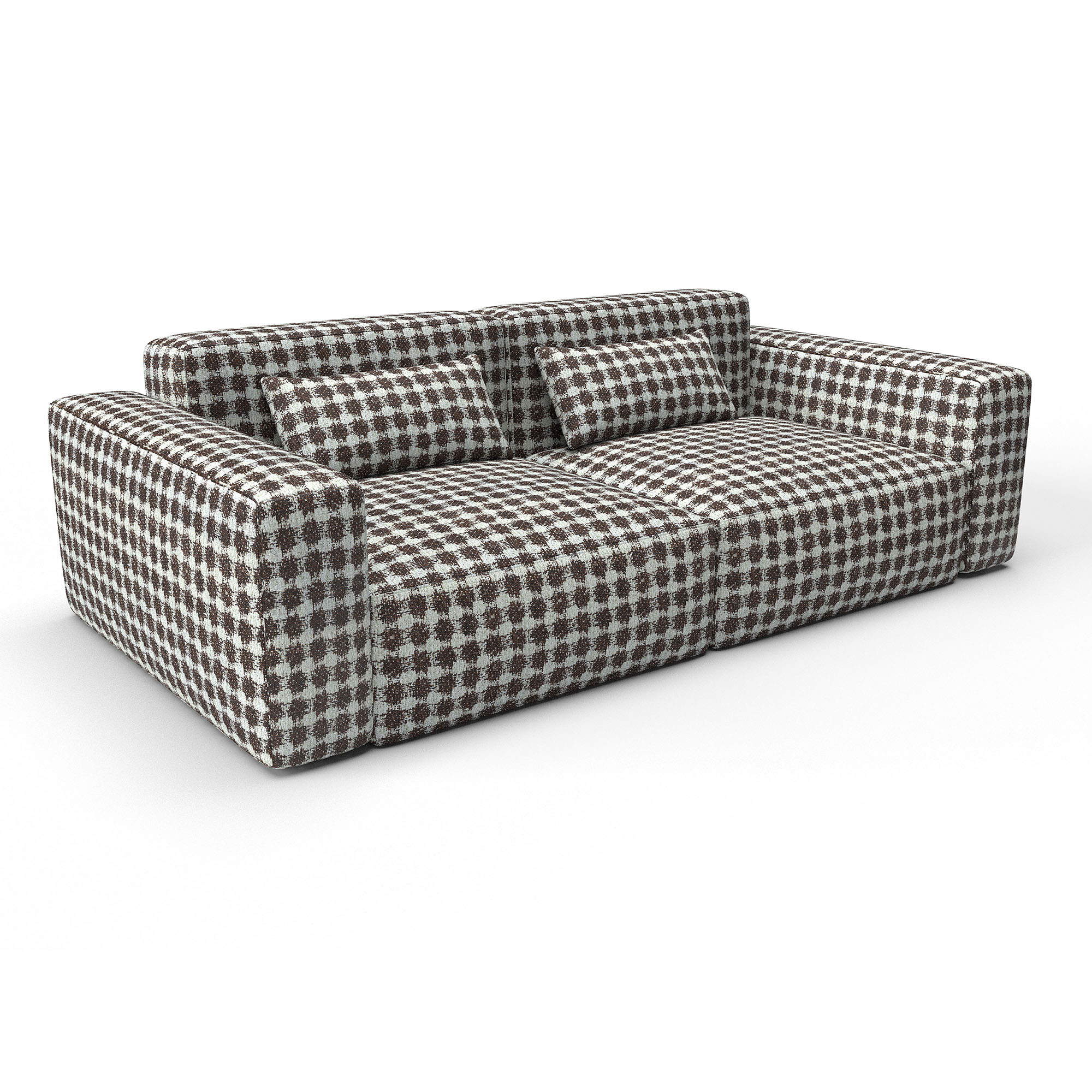 Sofa pedraza chocolate gaston y daniela lorenzo castillo telas geometrico tapizado decoracion casa