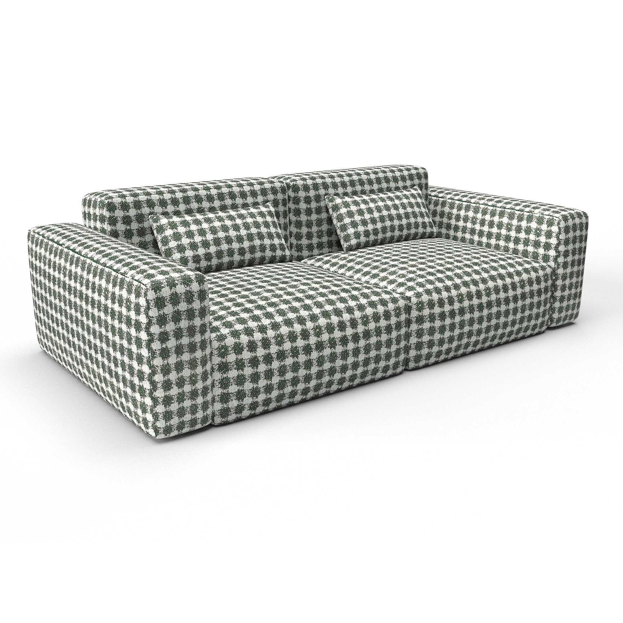 Sofa pedraza verde gaston y daniela lorenzo castillo telas geometrico tapizado decoracion casa