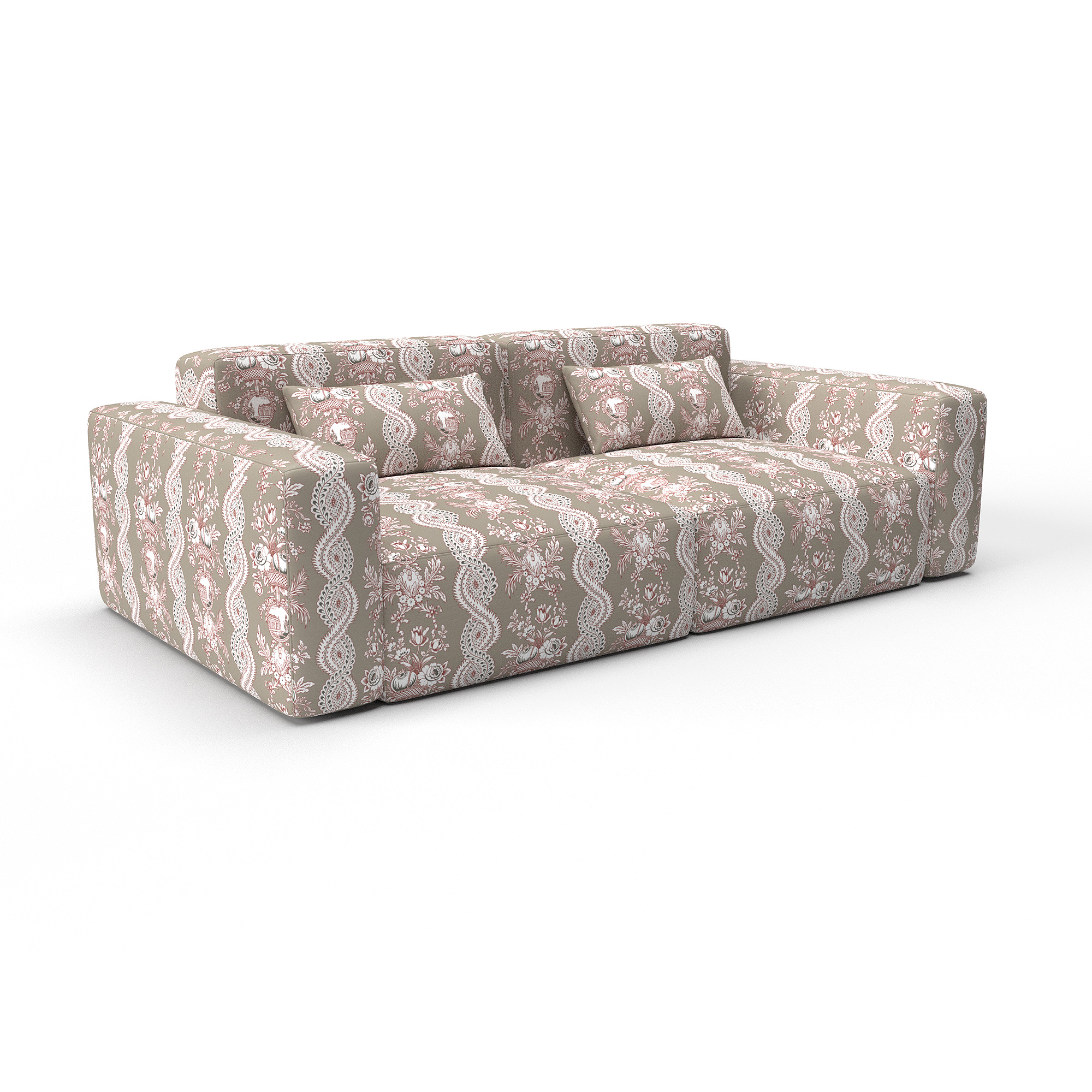 Sofa pilara gris gaston y daniela lorenzo castillo telas floral tapizado decoracion casa