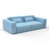 Sofa pitina azul gaston y daniela lorenzo castillo telas geometrico tapizado decoracion casa