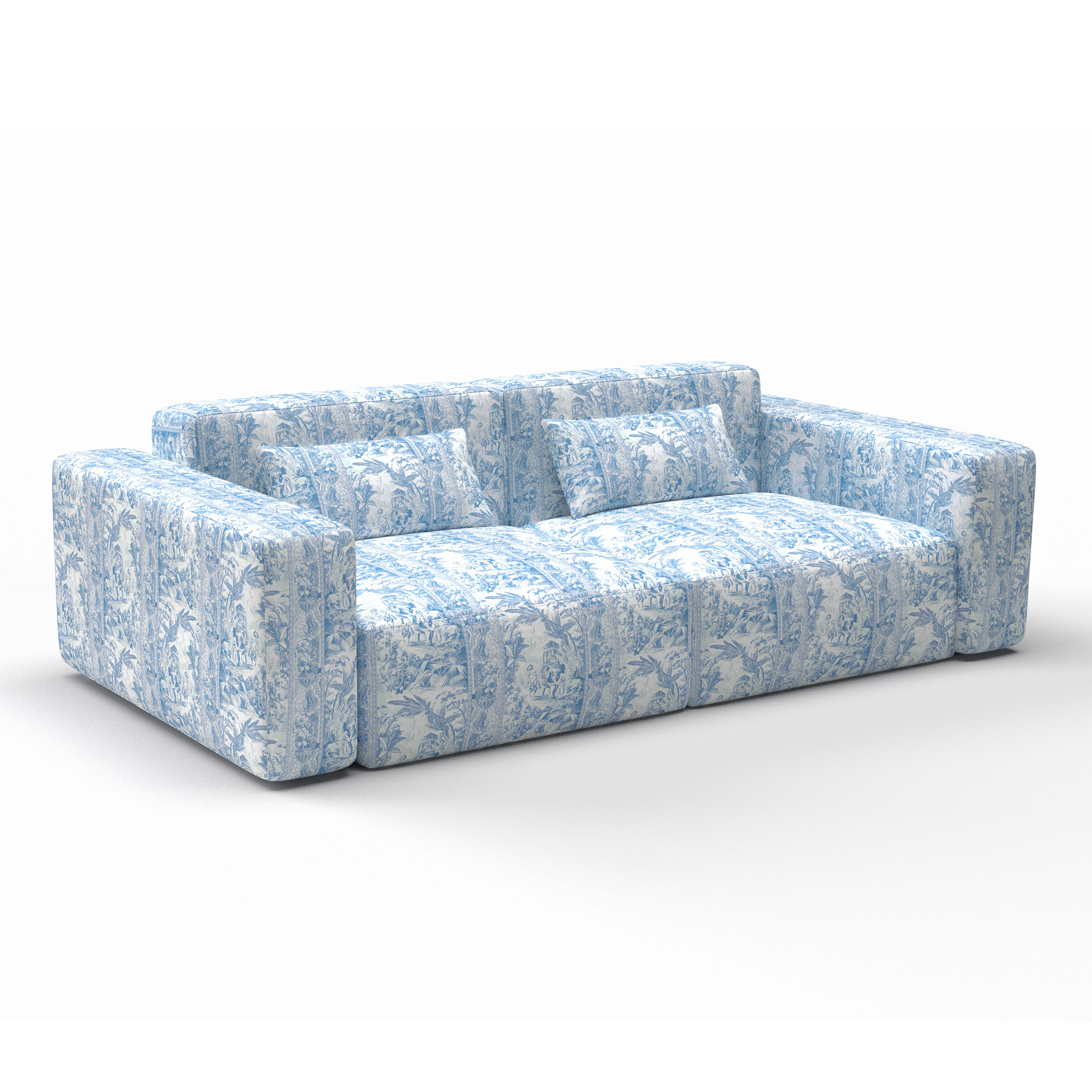 Sofa tana azul gaston y daniela lorenzo castillo telas botanico tapizado decoracion casa
