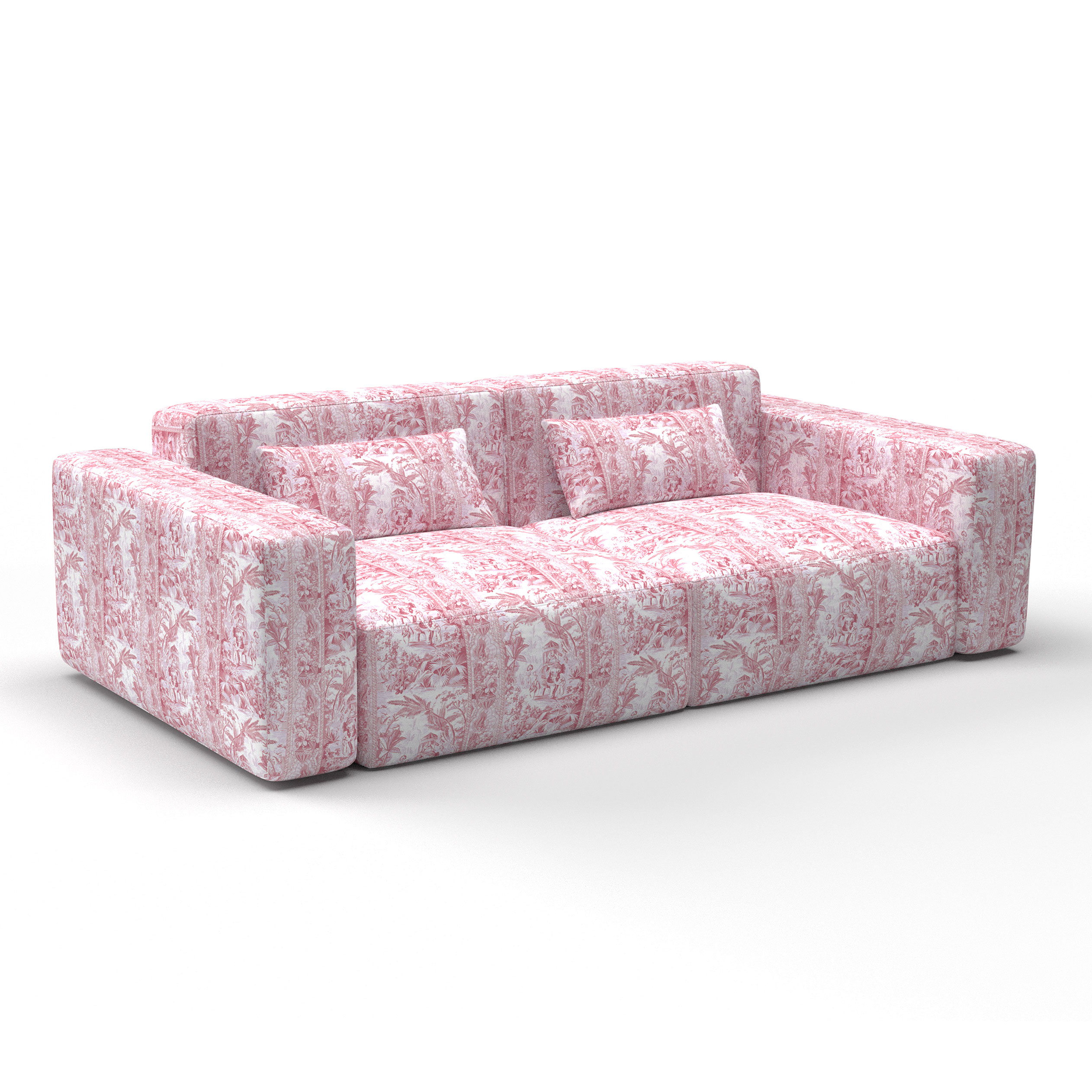 Sofa tana rojo gaston y daniela lorenzo castillo telas botanico tapizado decoracion casa