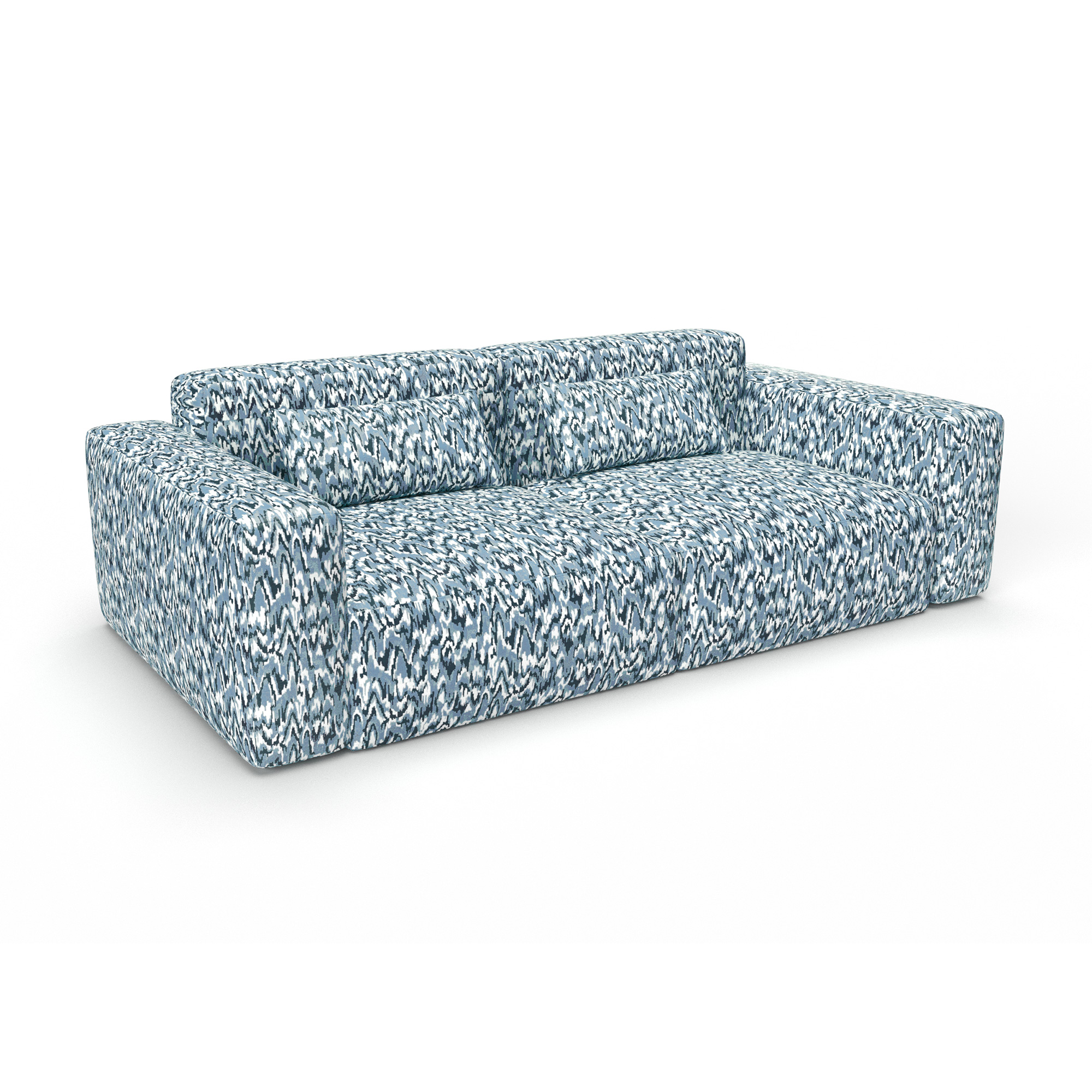 Sofa teodora azul gaston y daniela lorenzo castillo telas geometrico abstracto tapizado decoracion casa