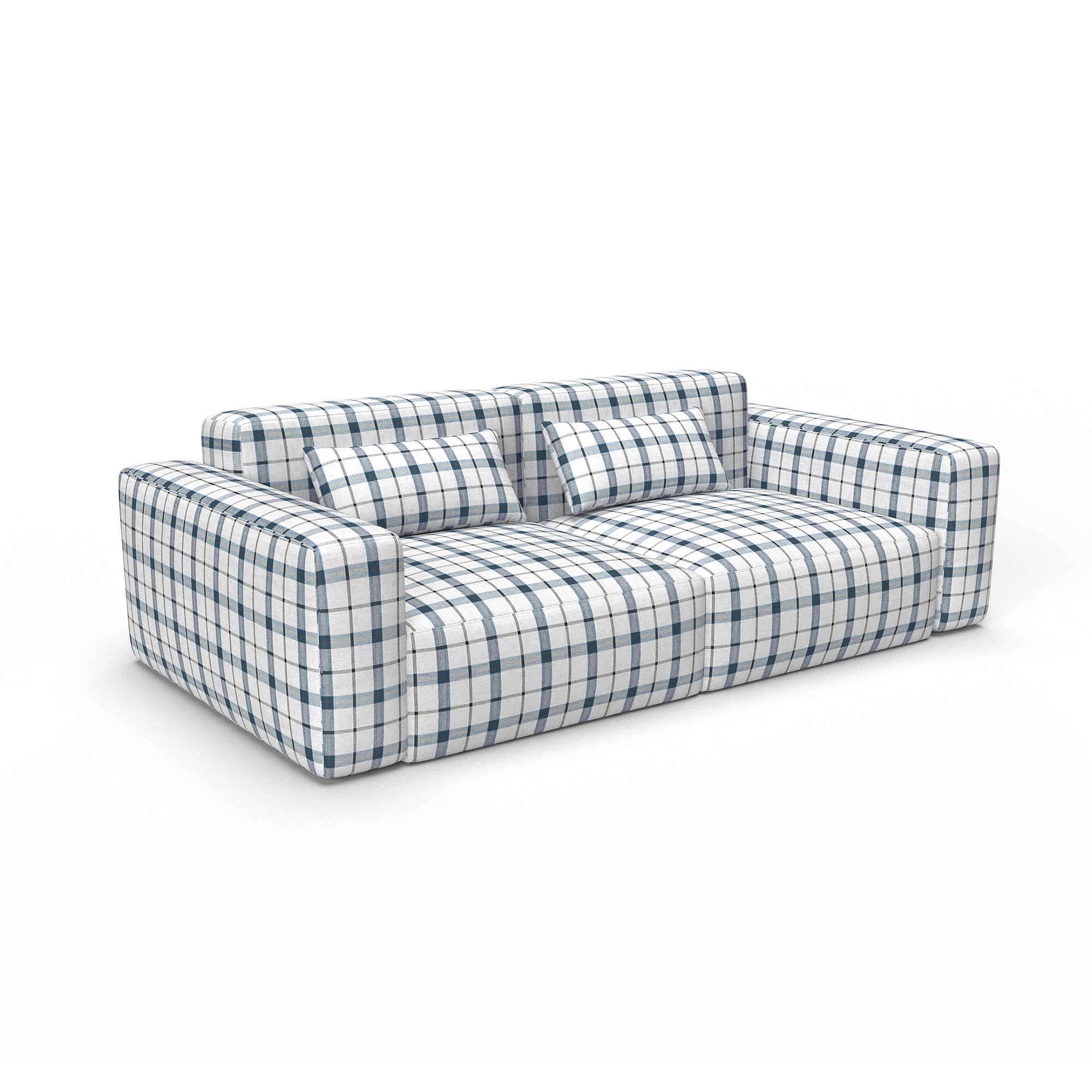 Sofa ventura azul gaston y daniela telas cuadros tapizado decoracion casa