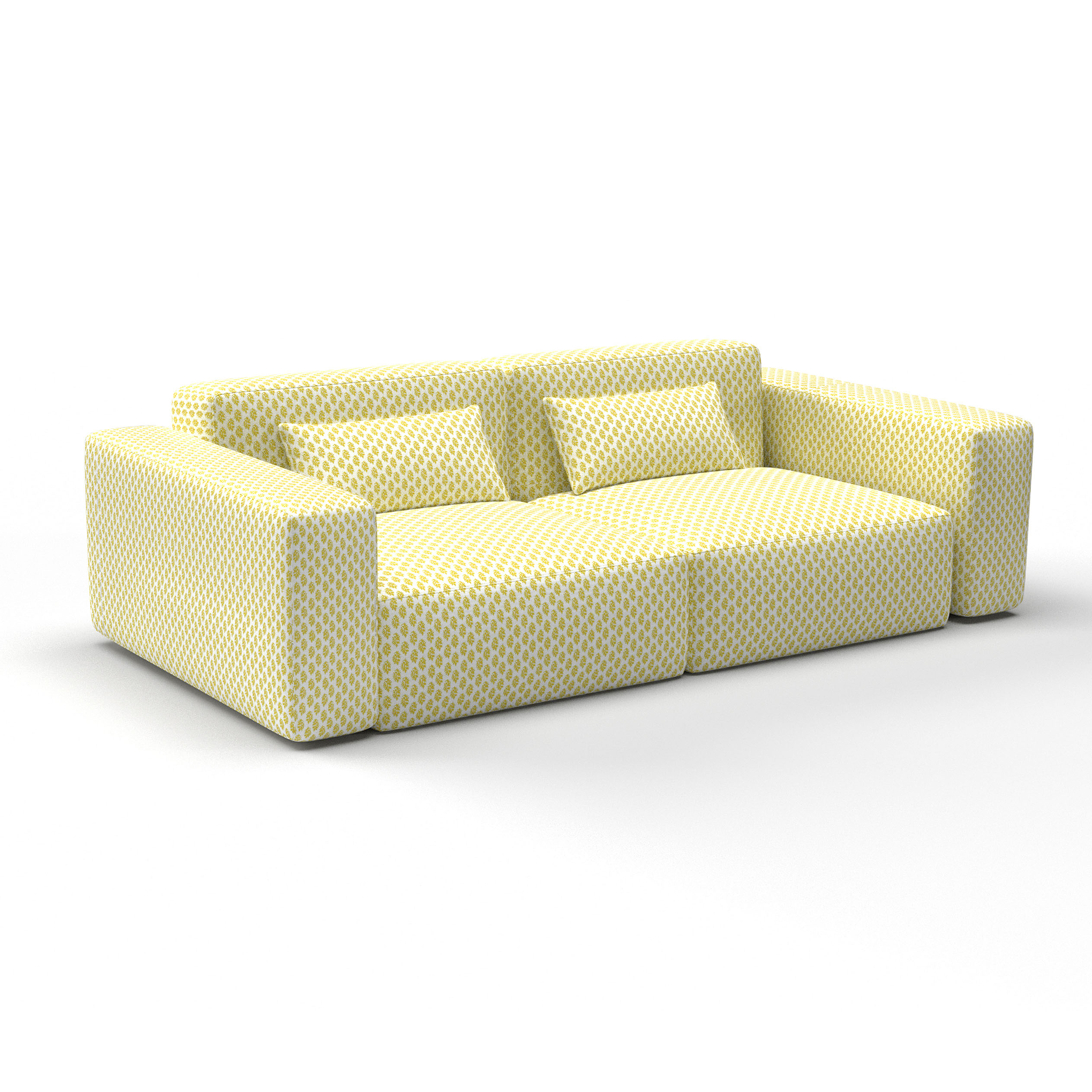 Sofa aravaquita amarillo gaston y daniela lorenzo castillo telas botanico paisley tapizado decoracion casa