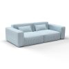 Sofa aravaquita azul gaston y daniela lorenzo castillo telas botanico paisley tapizado decoracion casa