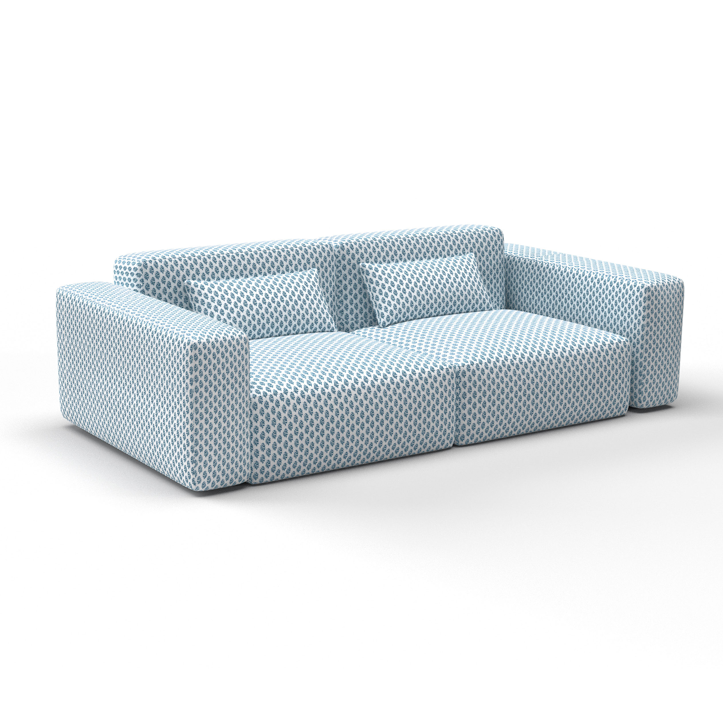 Sofa aravaquita azul gaston y daniela lorenzo castillo telas botanico paisley tapizado decoracion casa