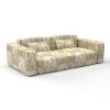 sofa aviary amarillo marrones decoracion gaston y daniela telas fauna tapizado