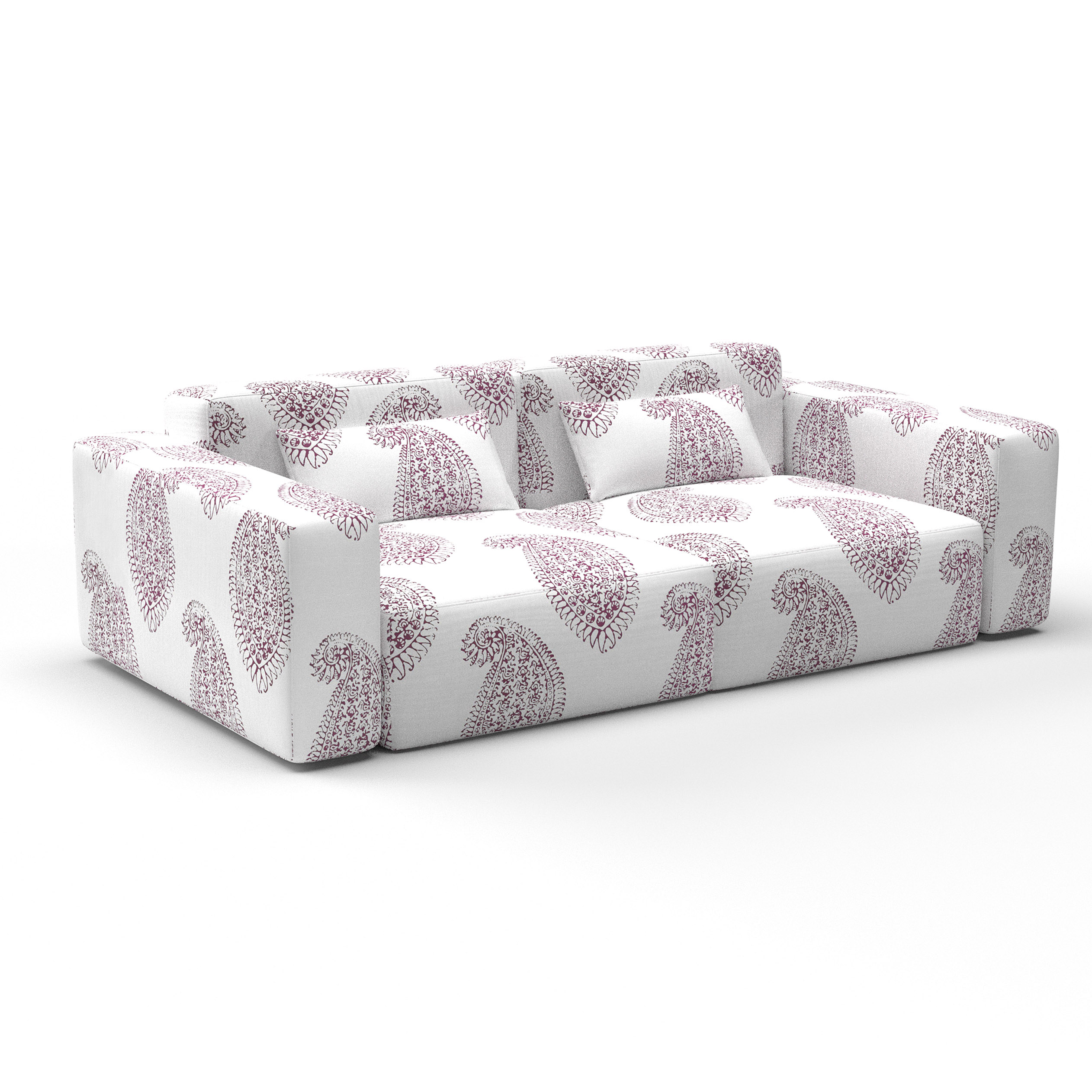 Sofa berenguela burdeos gaston y daniela lorenzo castillo telas paisley tapizado decoracion casa