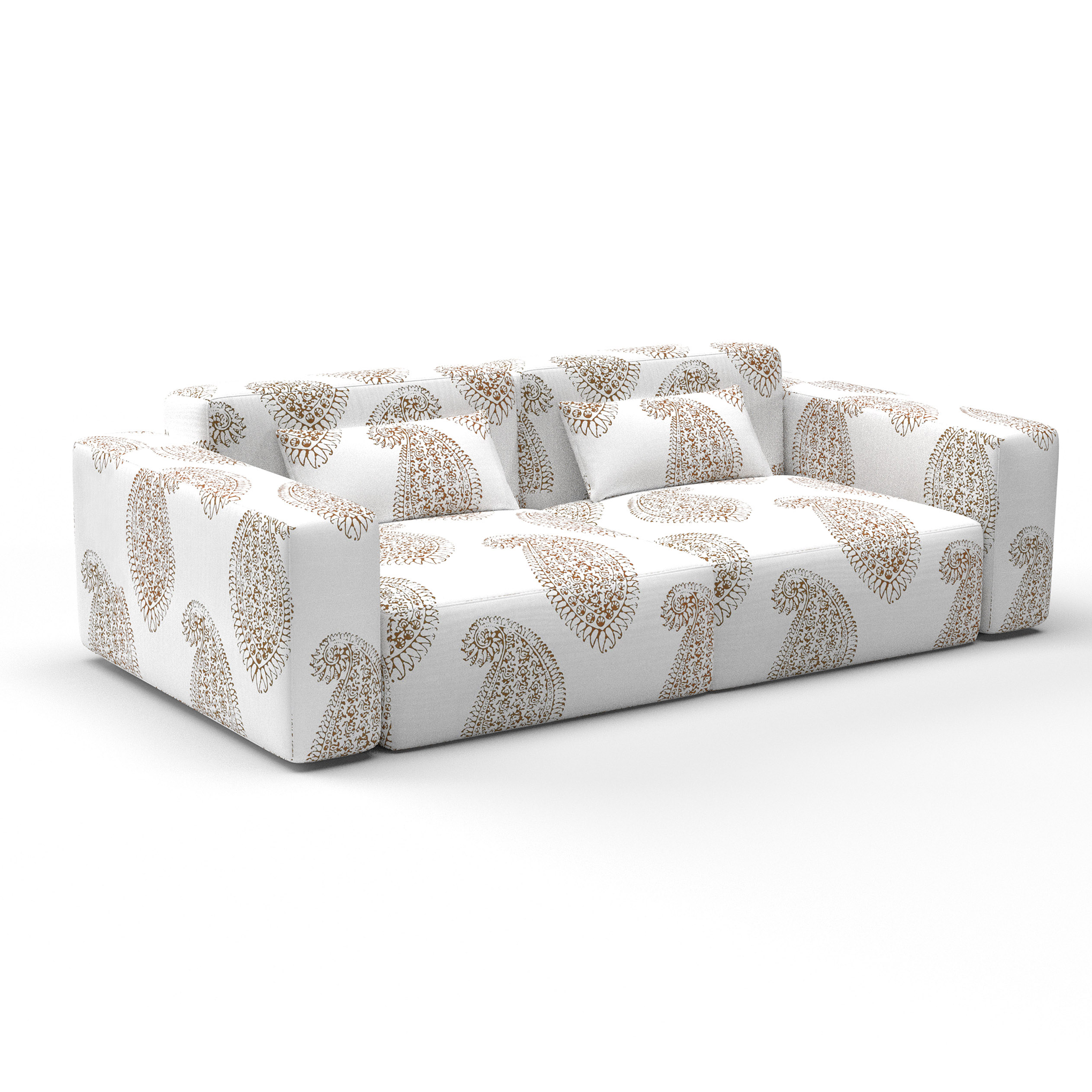 Sofa berenguela chocolate gaston y daniela lorenzo castillo telas paisley tapizado decoracion casa