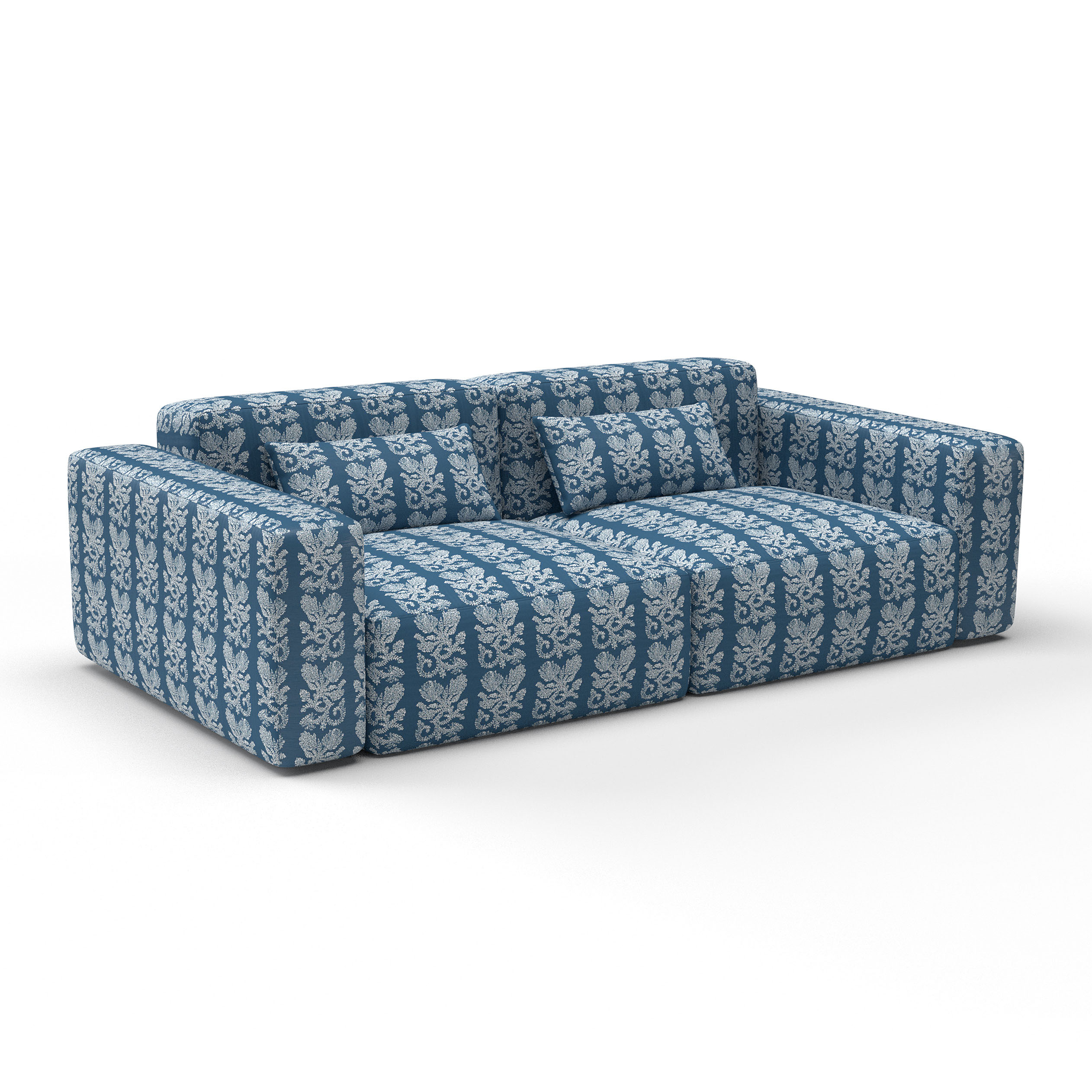 Sofa camino azul de gaston y daniela lorenzo castillo telas floral tapizado decoracion casa