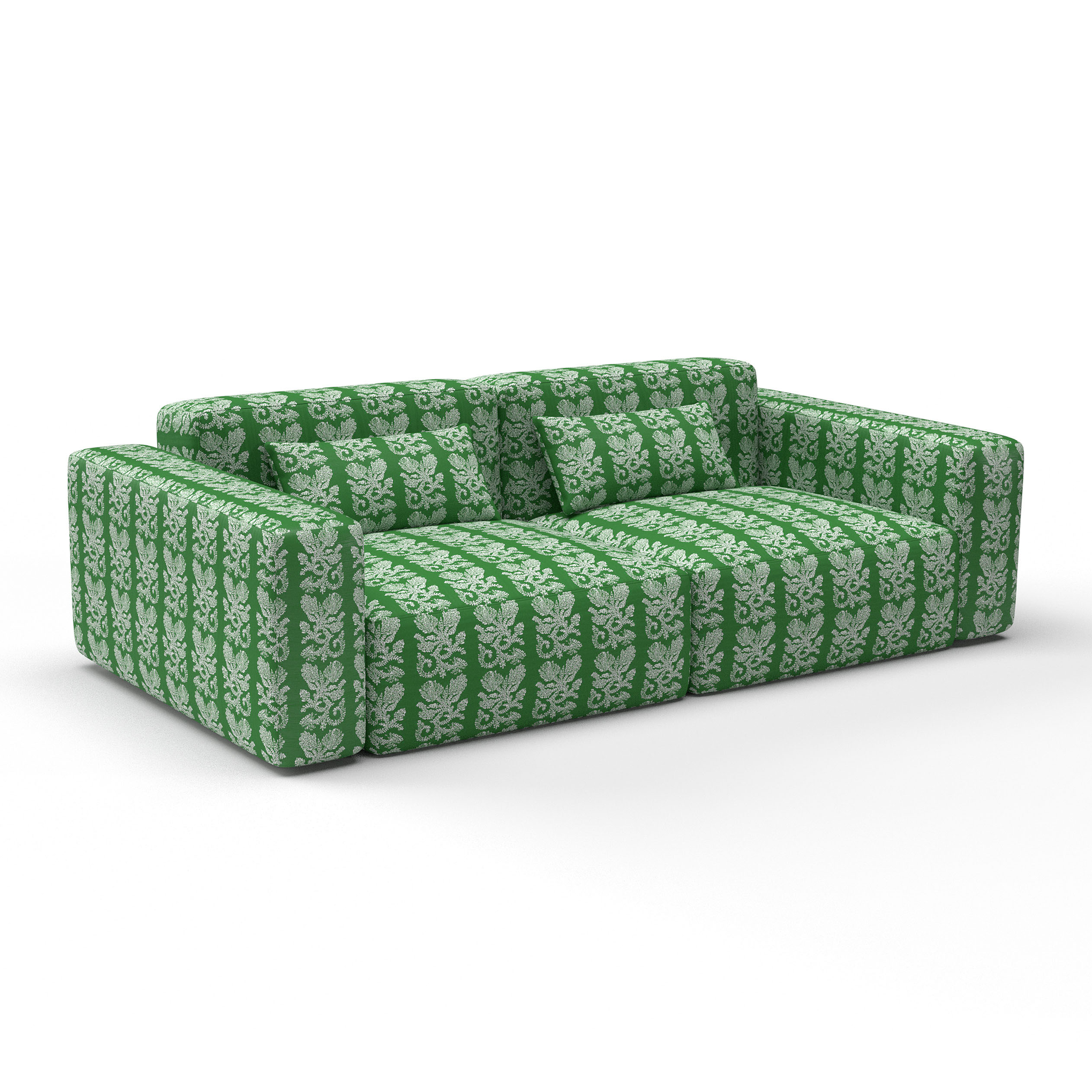 Sofa camino verde de gaston y daniela lorenzo castillo telas floral tapizado decoracion casa