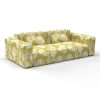 sofá chitina amarillo decoración Lorenzo Castillo telas damasco floral tapizado