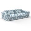 sofá chitina azul claro decoración Lorenzo Castillo telas damasco floral tapizado