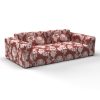 sofá chitina rojo decoración Lorenzo Castillo telas damasco floral tapizado