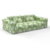 sofá chitina verde decoración Lorenzo Castillo telas damasco floral tapizado