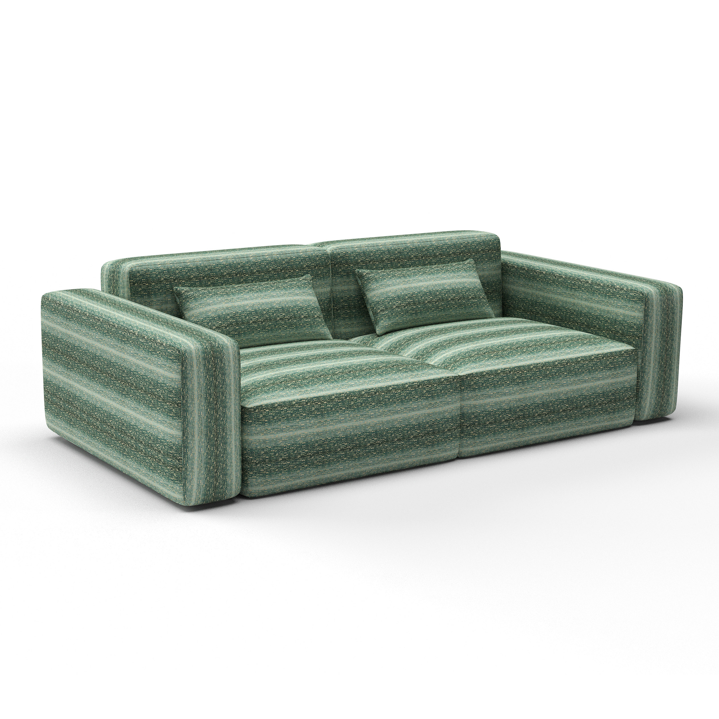 Sofa damirchik verde oscuro de gaston y daniela lorenzo castillo telas falso liso tapizado decoracion casa