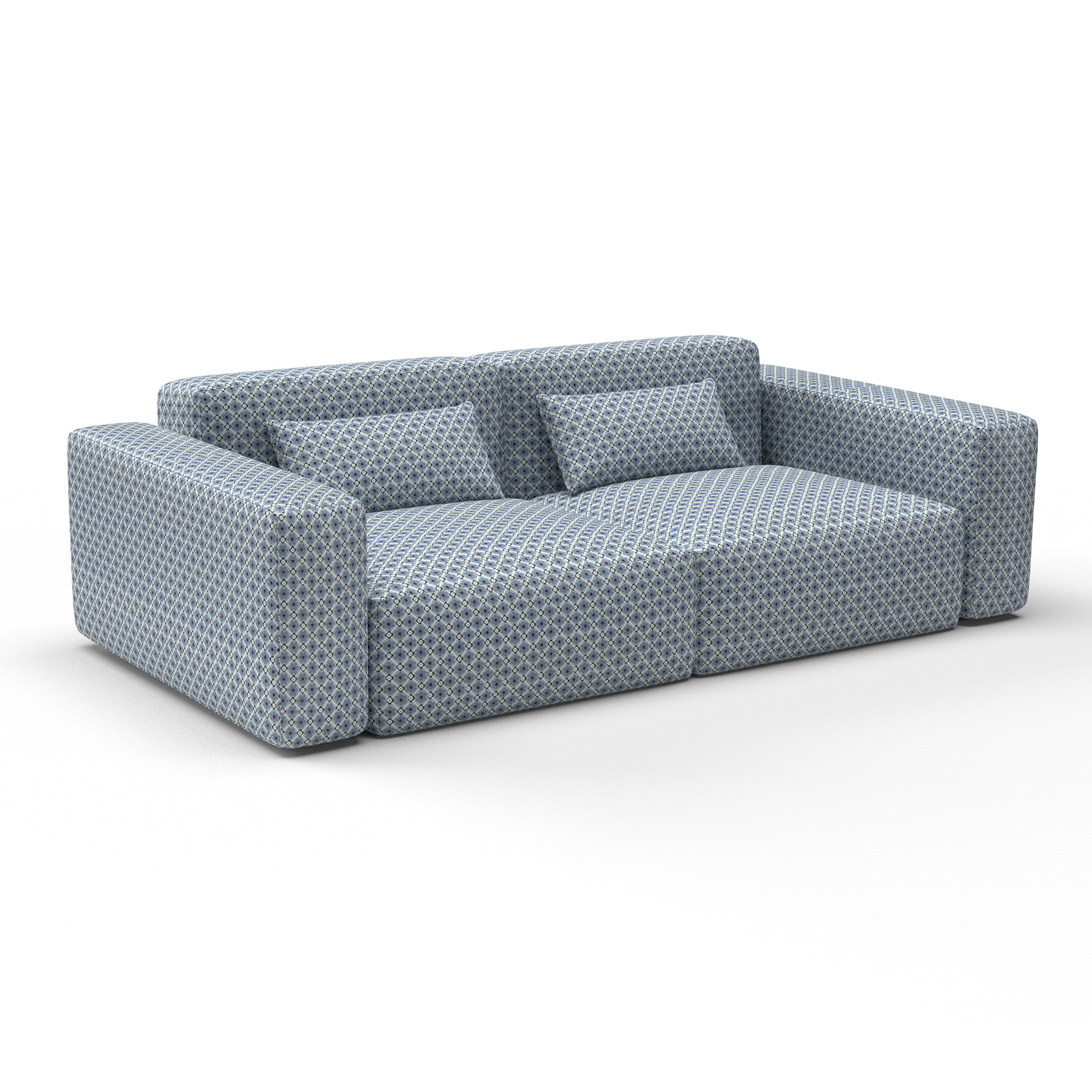 Sofa fruela azul de gaston y daniela lorenzo castillo telas floral tapizado decoracion casa