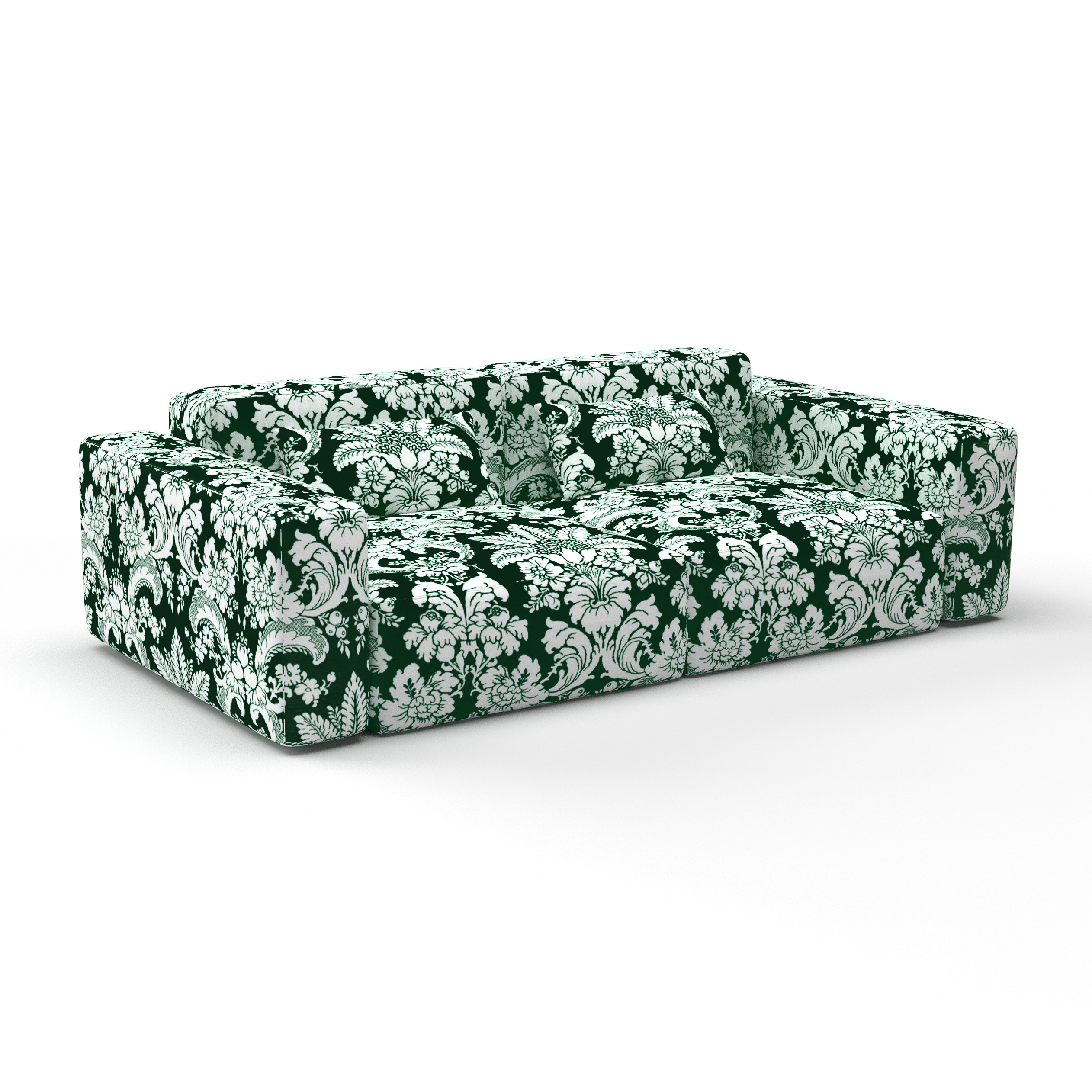 Sofa grajal verde de gaston y daniela lorenzo castillo telas damasco floral tapizado decoracion casa