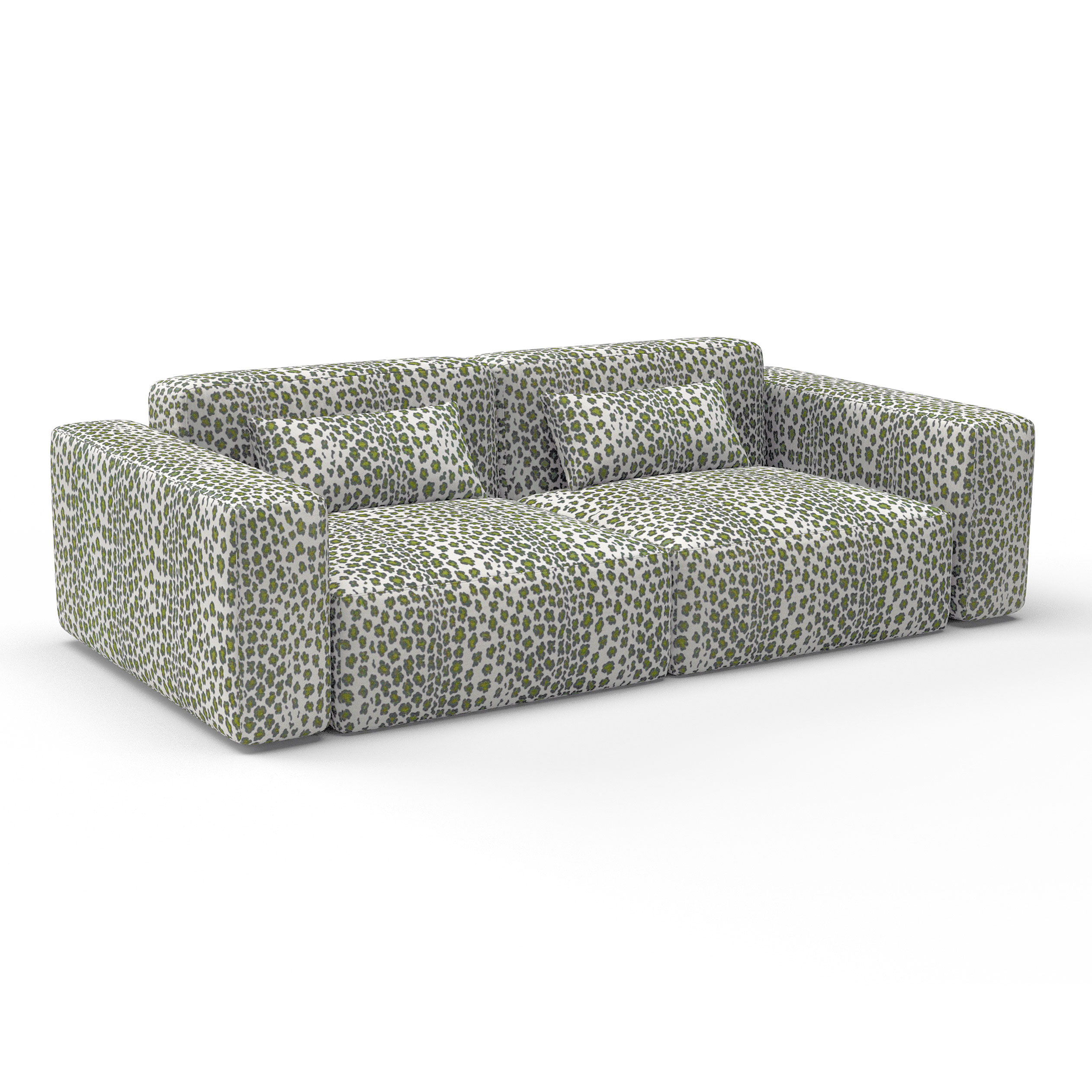sofá leopardo verde decoración Gastón y Daniela telas animalprint tapizado