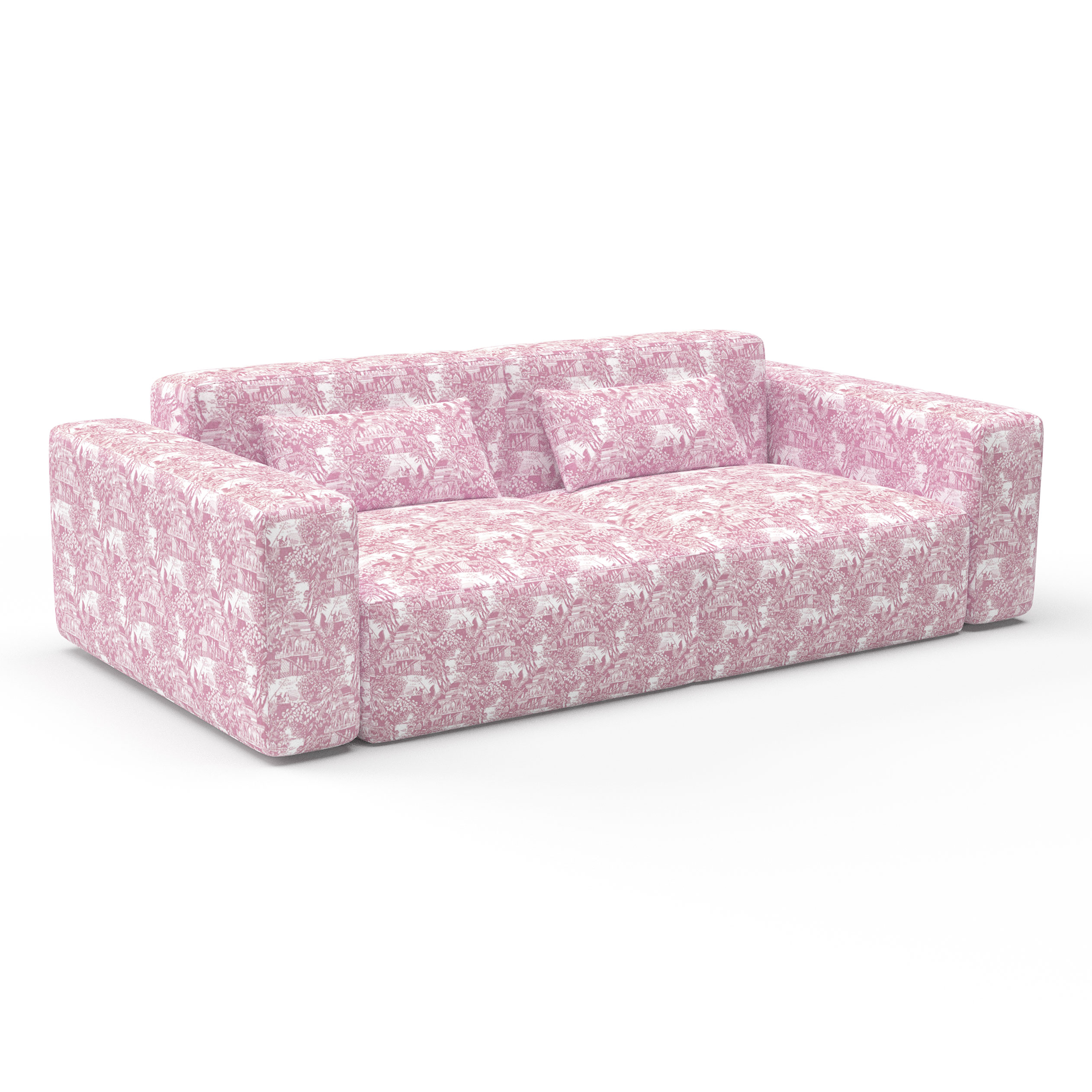 sofá olimpo rosa decoración Gastón y Daniela telas toiles tapizado