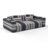 sofá pinilla navy marrón decoración Lorenzo Castillo telas rayas tapizado