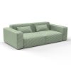 sofa rejas verde decoracion gaston y daniela telas geometrico tapizado